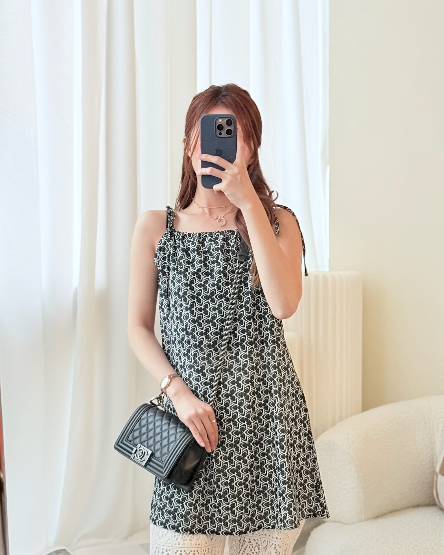 Chanel Small Boy Black Calfskin Ruthenium Hardware