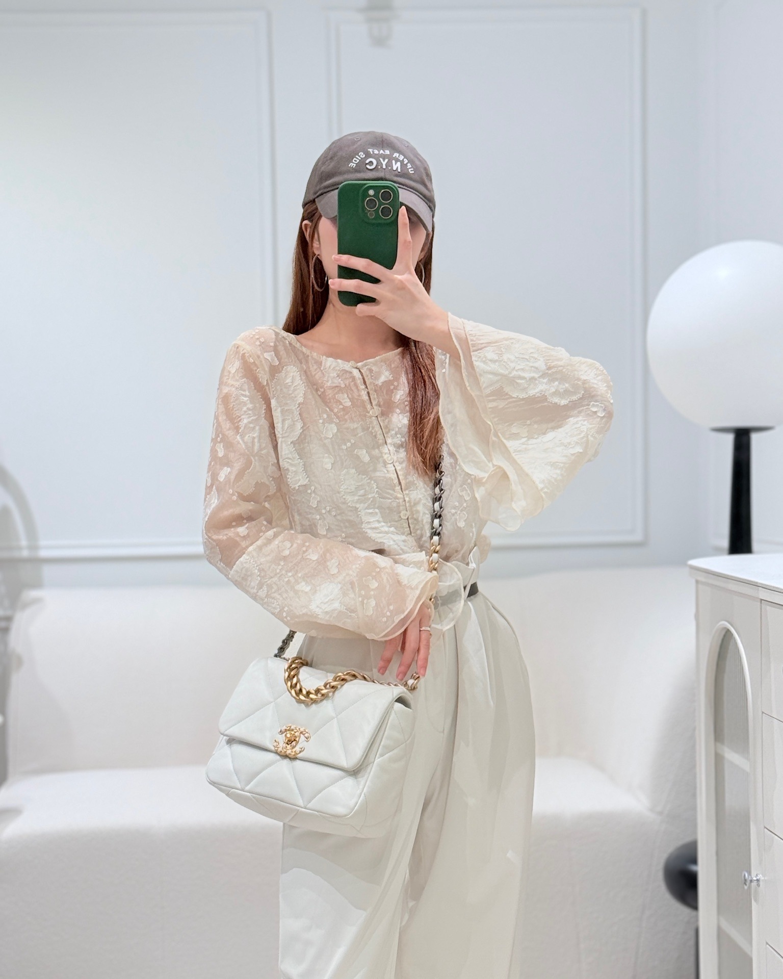 Chanel 19 Small White Mixed Hardware