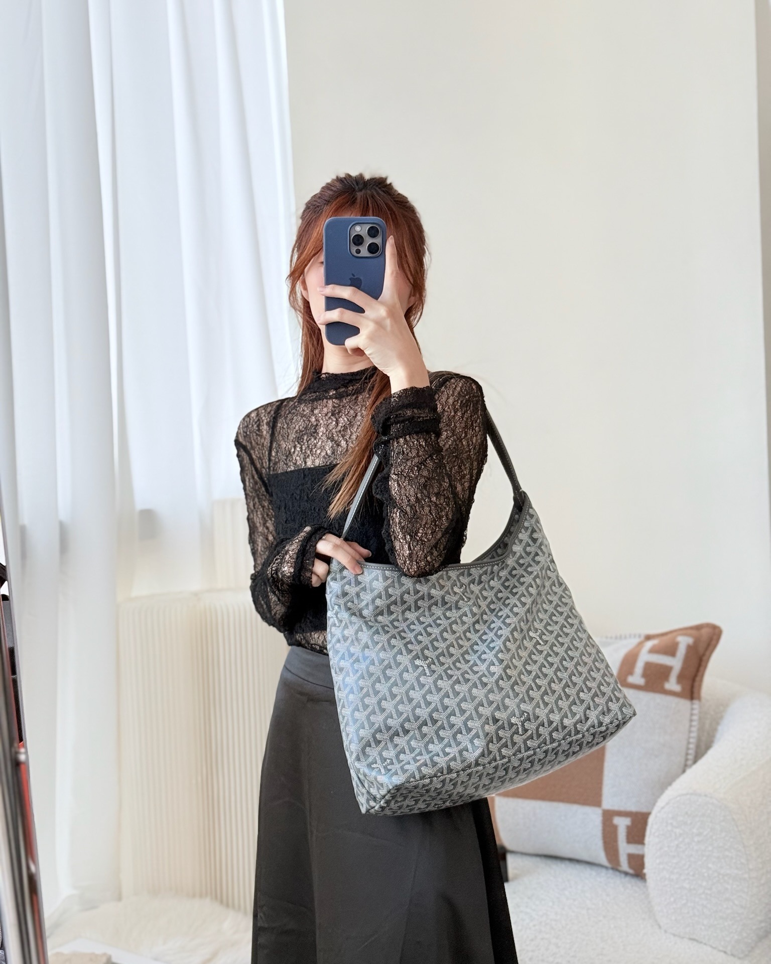 Goyard Bohème Hobo Bag Grey Goyardine Canvas