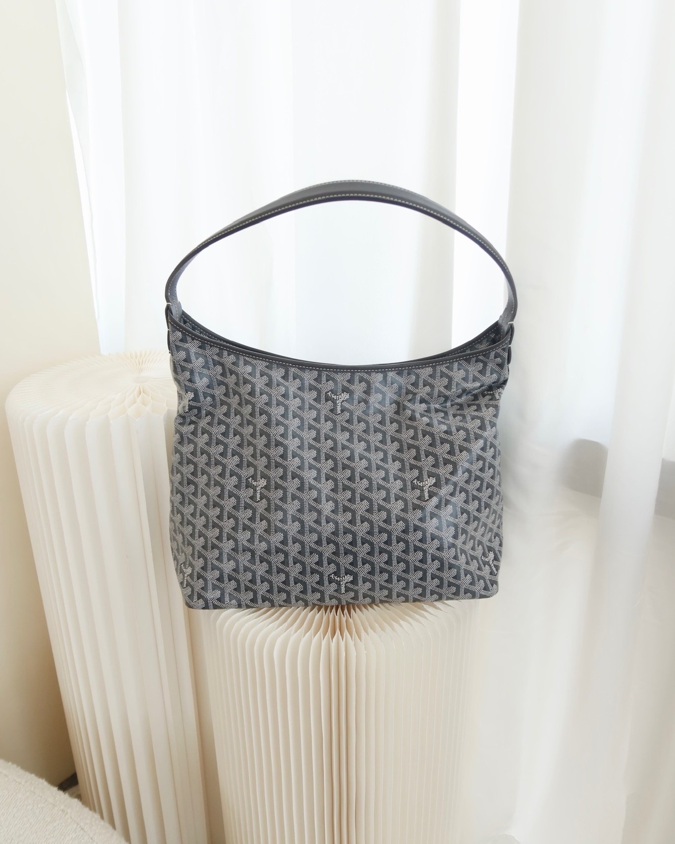 Goyard Bohème Hobo Bag Grey Goyardine Canvas