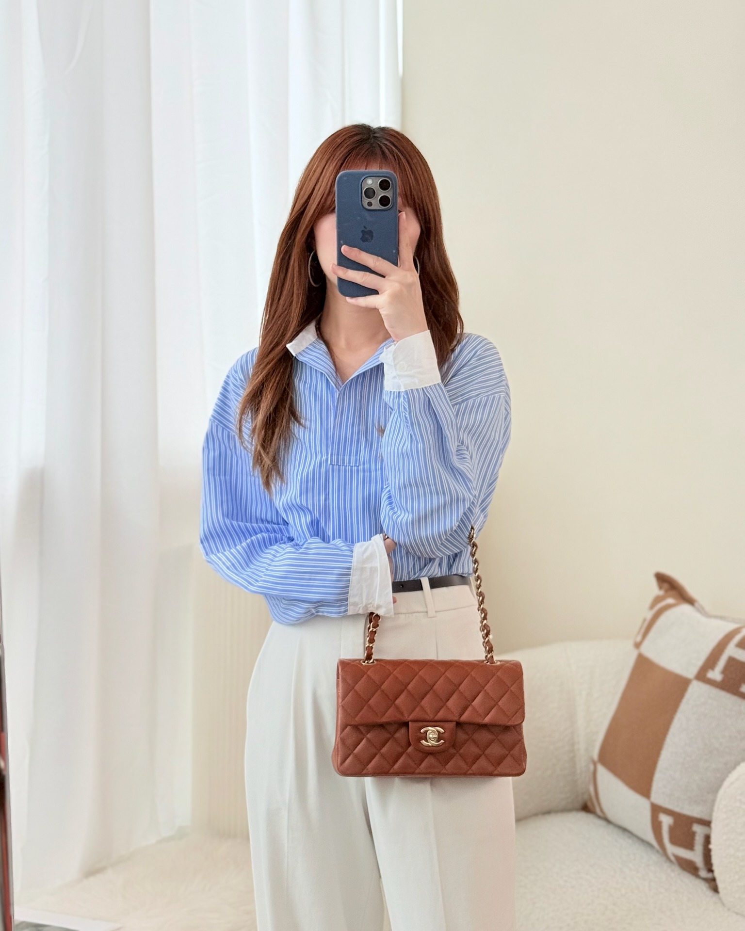 Chanel Small S/M Classic Flap Quilted Brown Caviar