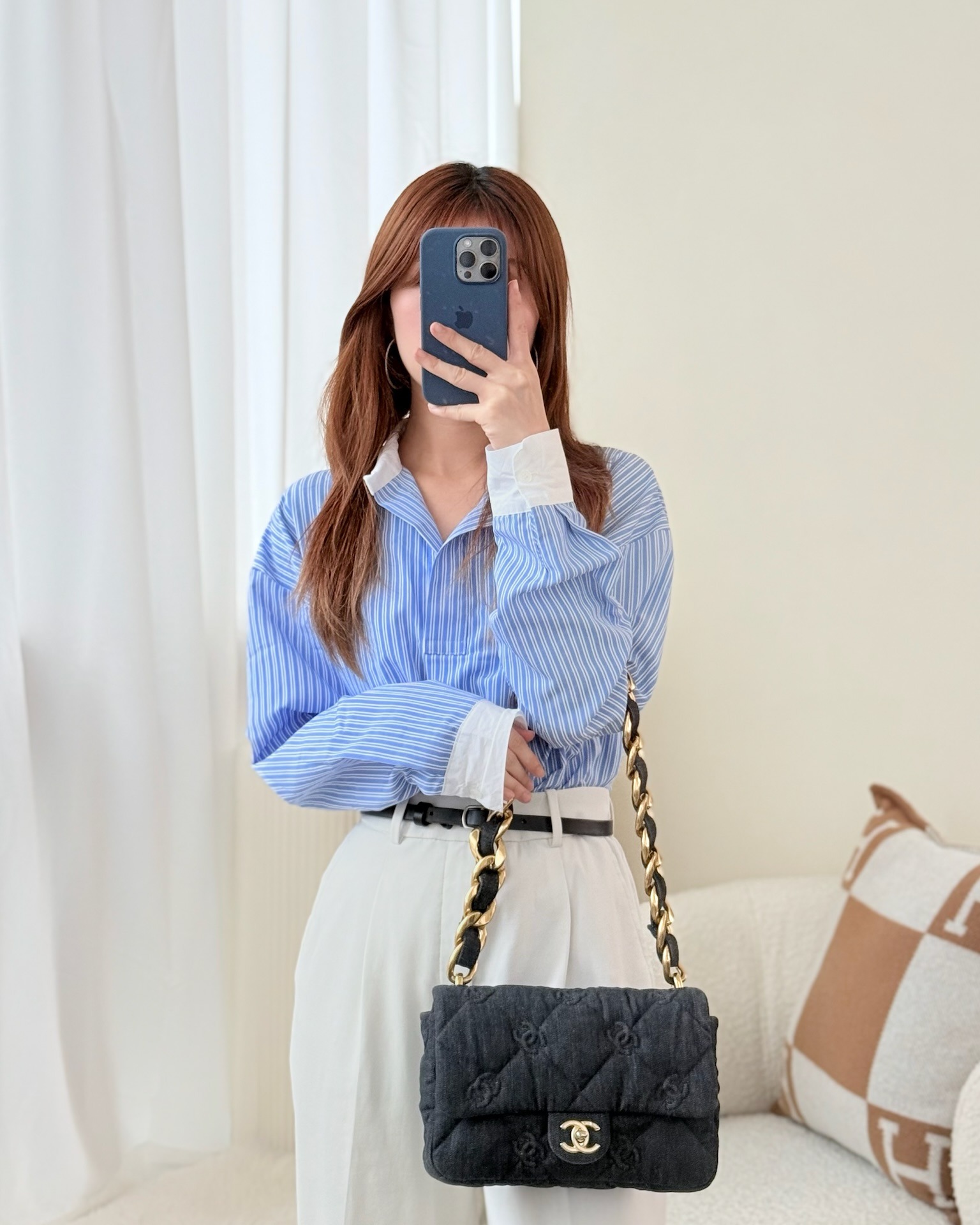 Chanel Medium Funky Town Flap Denim Aged 22S