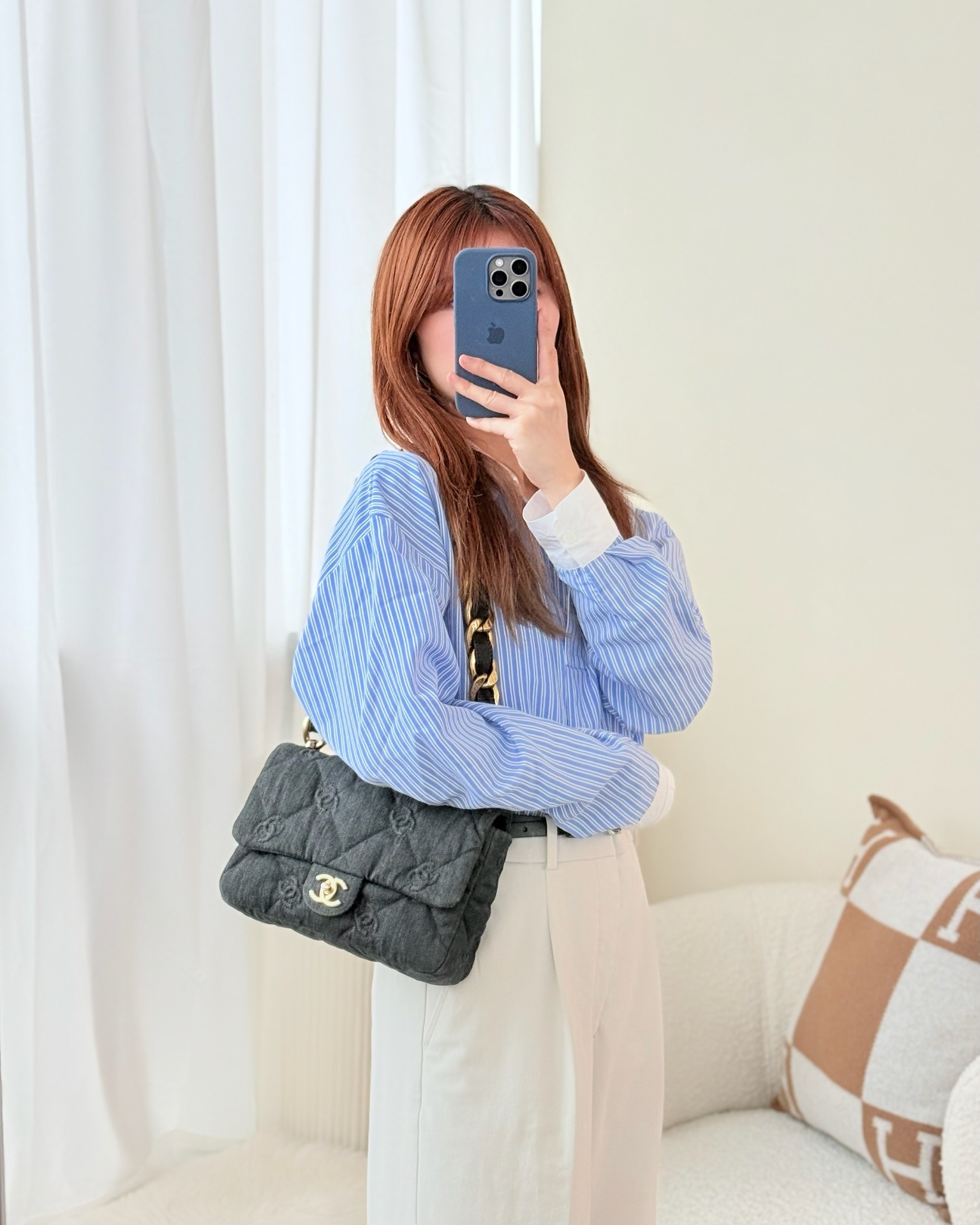 Chanel Medium Funky Town Flap Denim Aged 22S