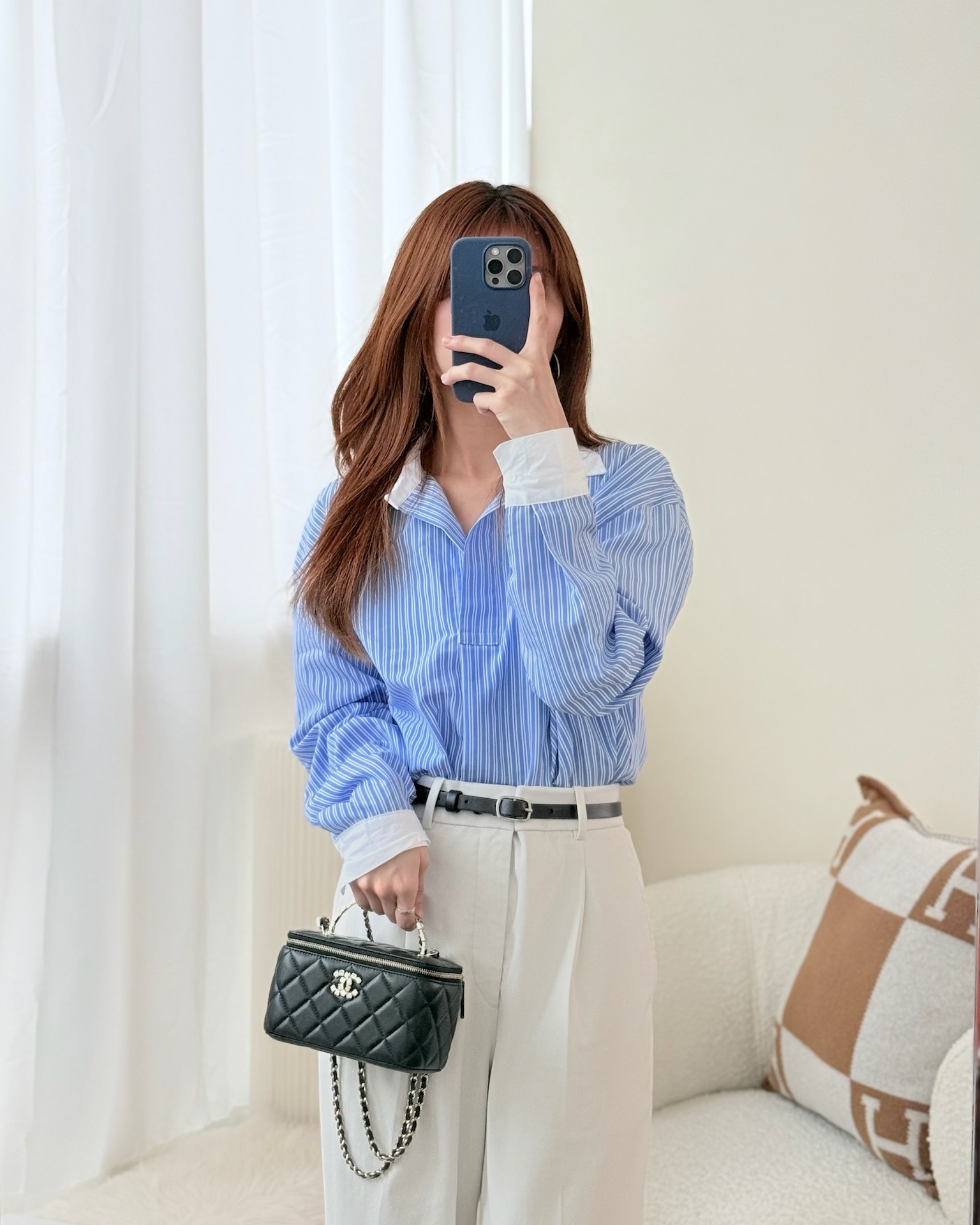 Chanel Vanity Rectangular Top Handle Black Lambskin