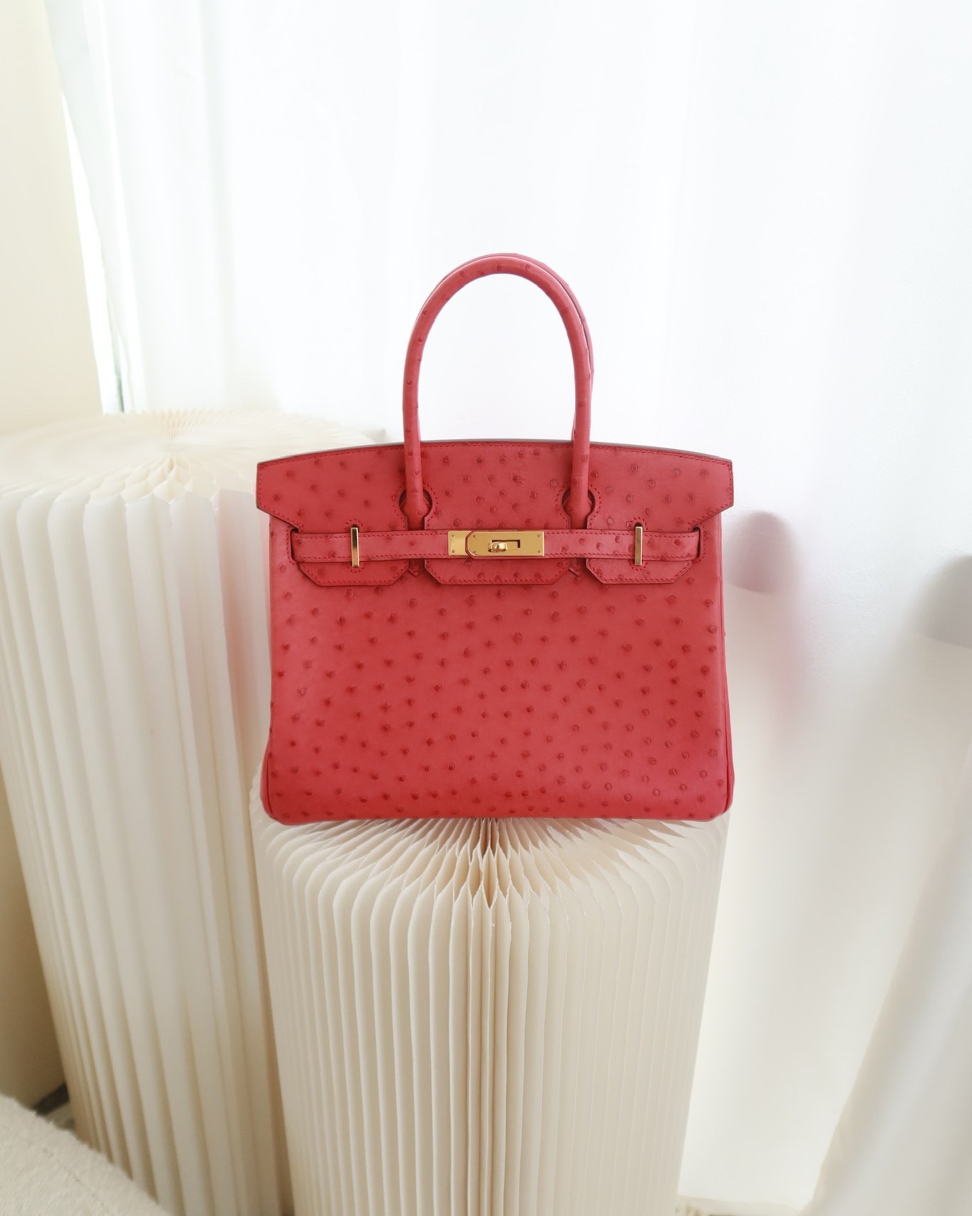 Hermès Birkin Retourne 30 Bougainvillea Ostrich