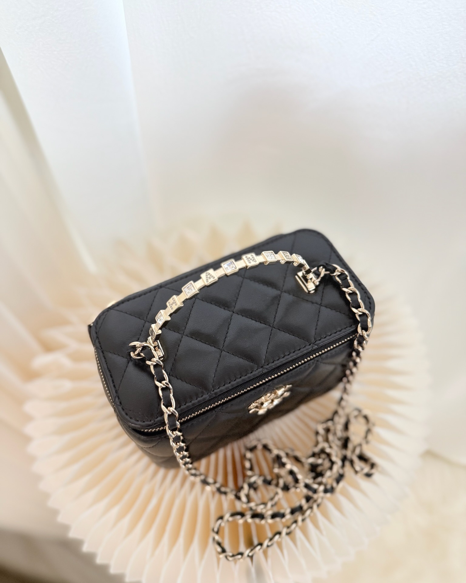 Chanel Vanity Rectangular Top Handle Black Lambskin