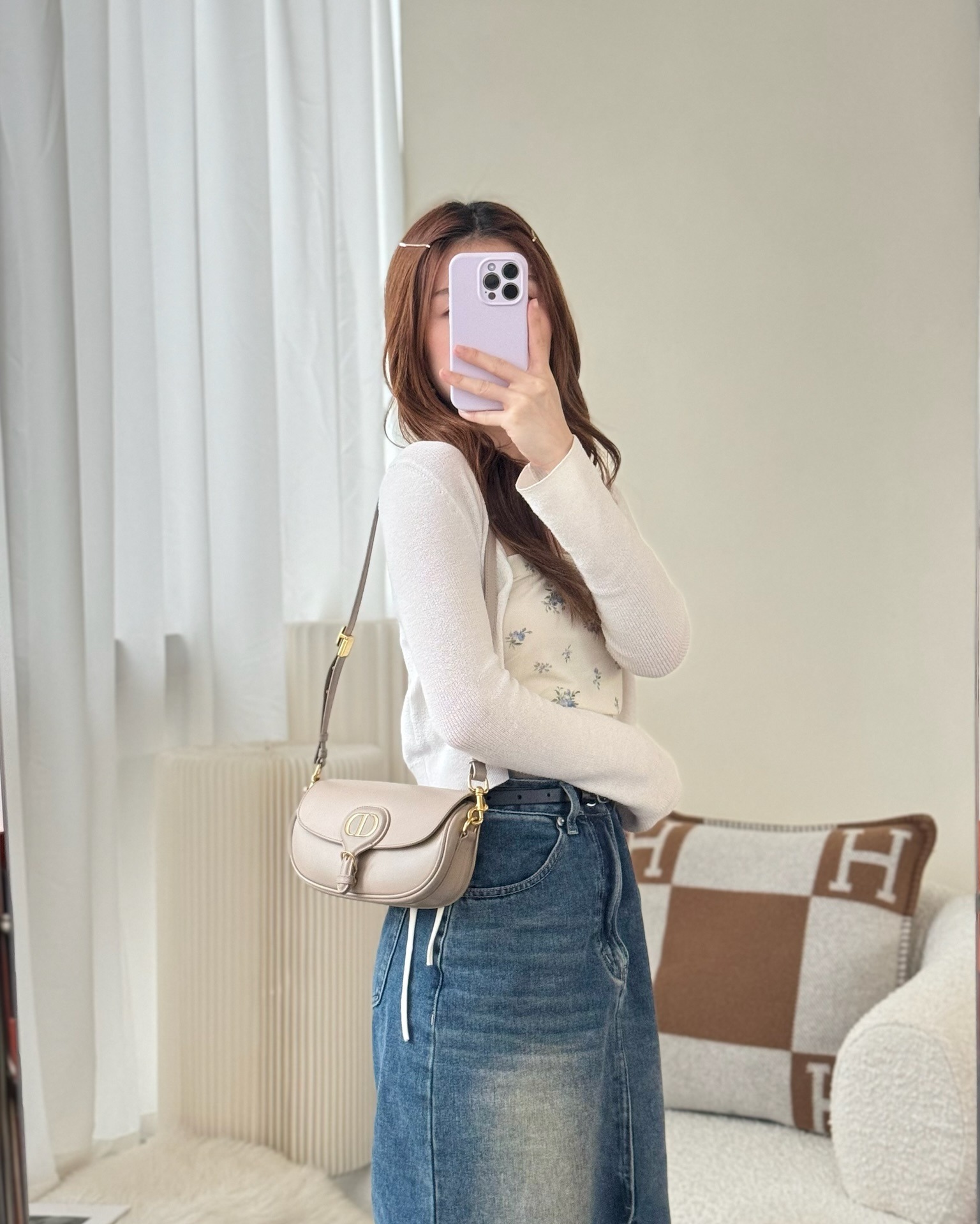 Dior Bobby East-West Bag Calfskin Beige