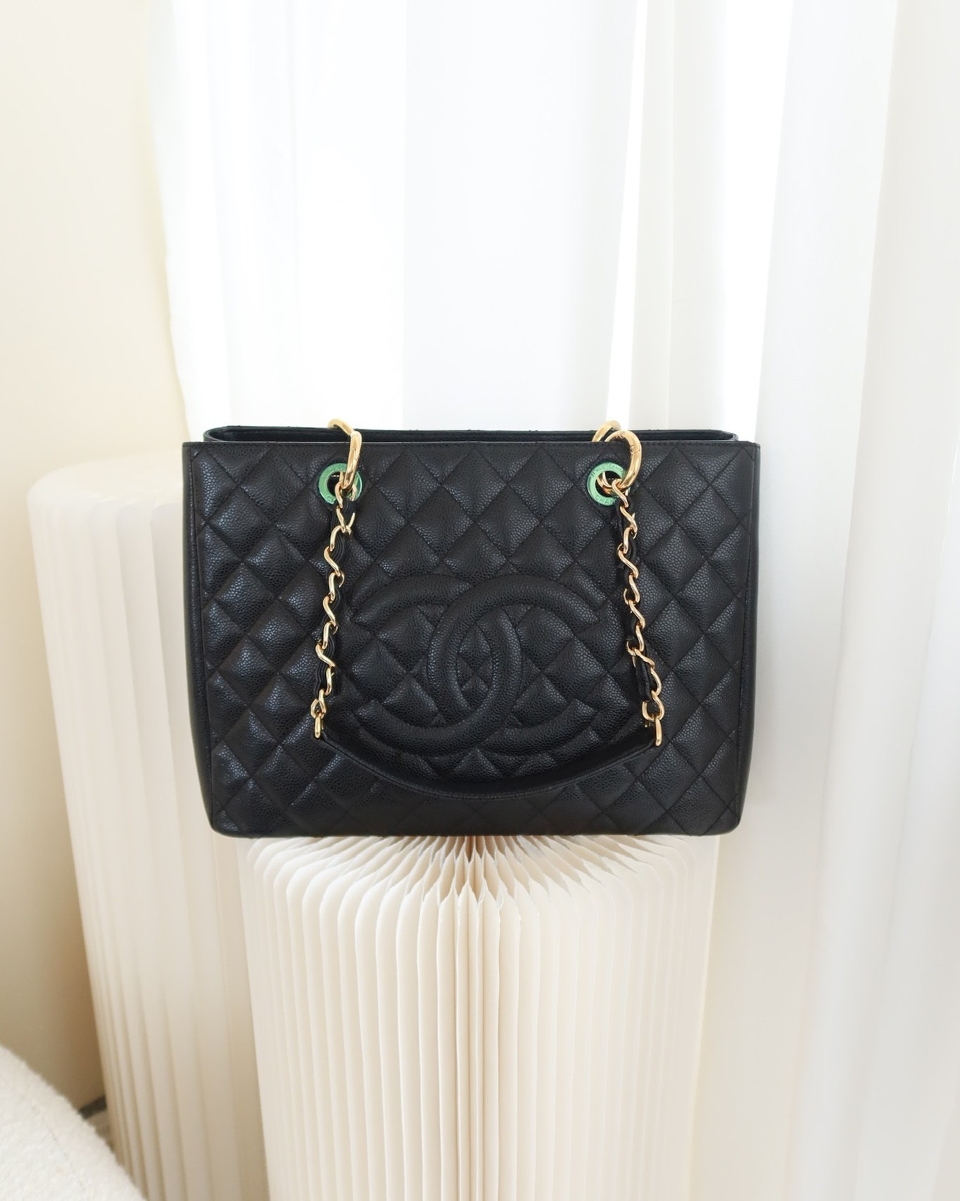 Chanel GST Gold Hardware Black Caviar