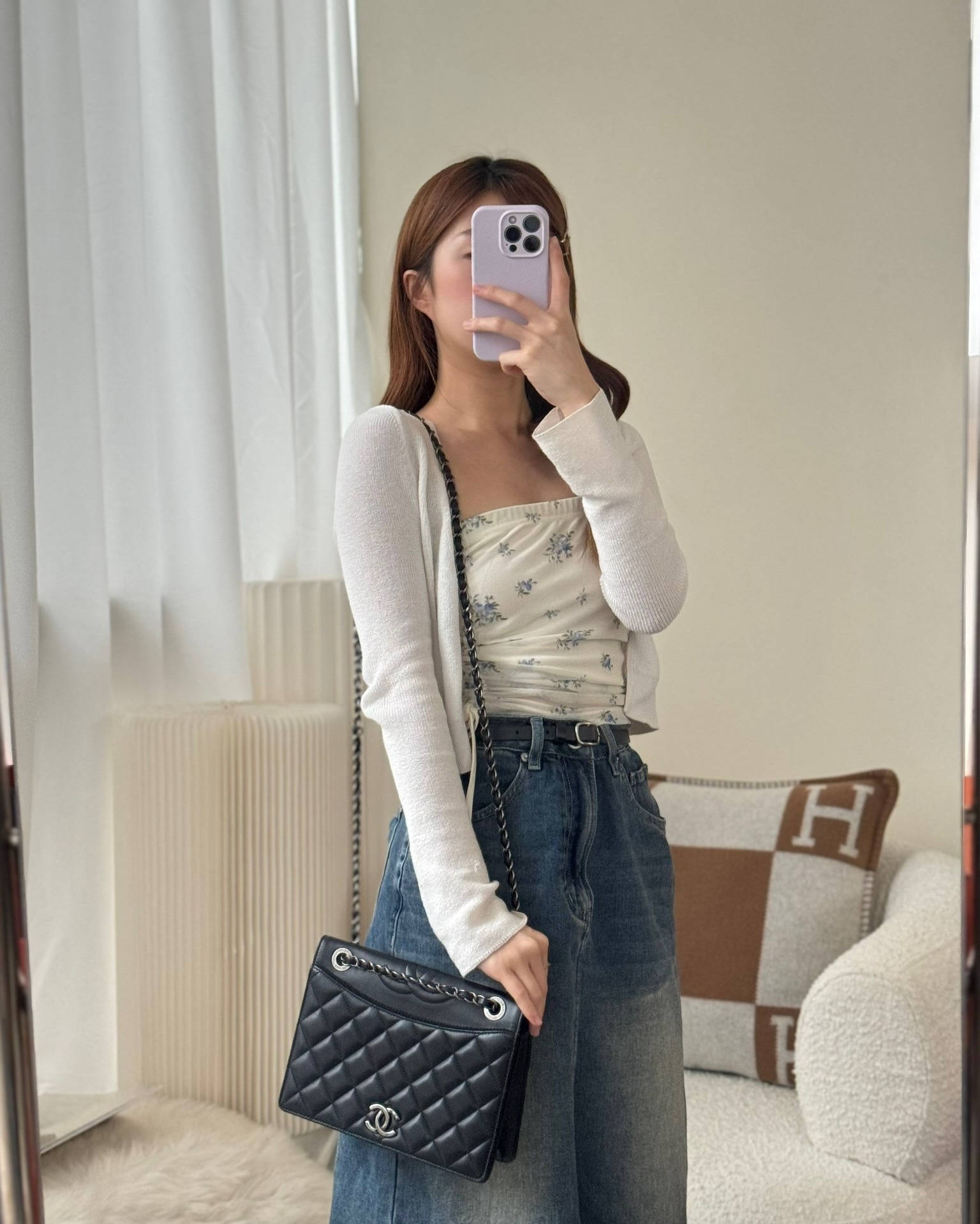 Chanel Quilted Ballerina Small Flap Bag Black Lambskin Ruthenium Hardware