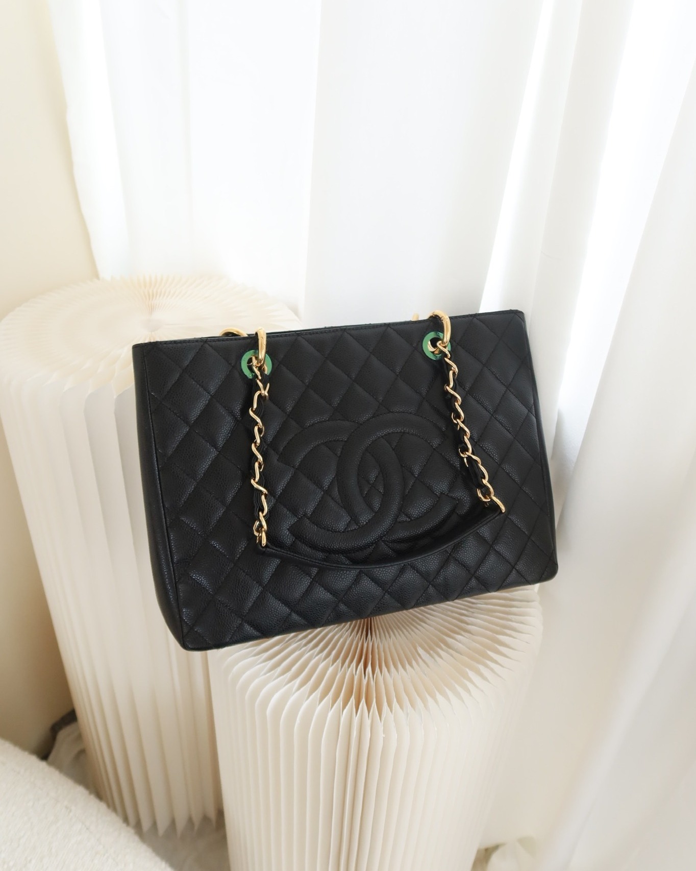 Chanel GST Gold Hardware Black Caviar