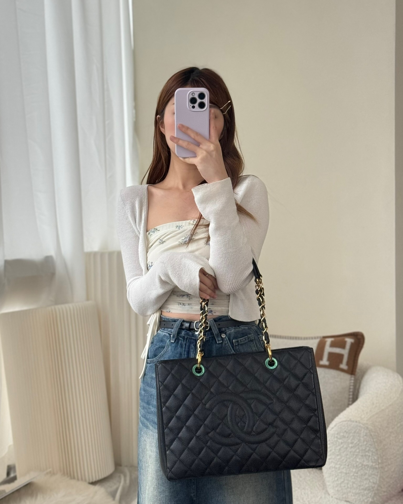 Chanel GST Gold Hardware Black Caviar