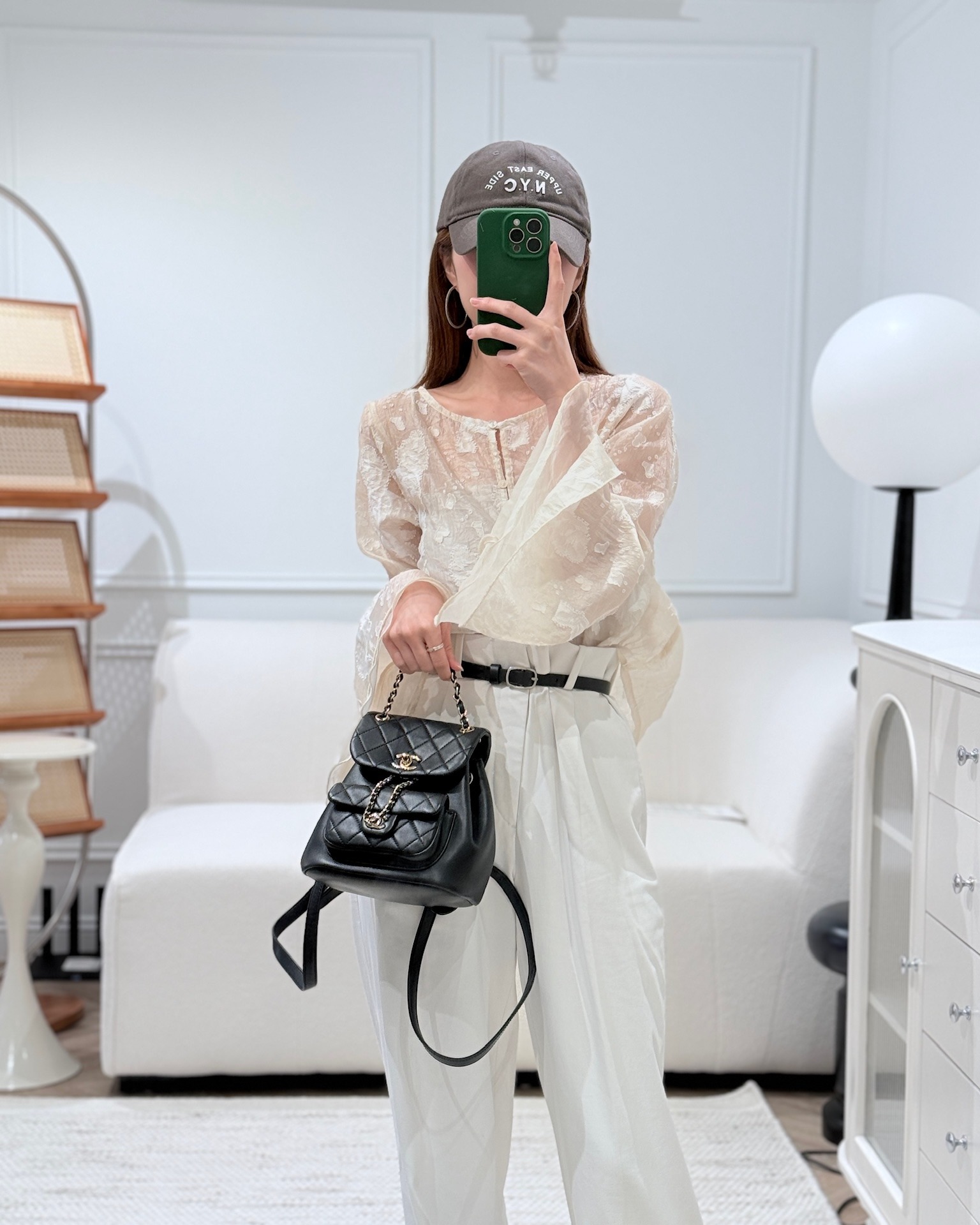 Chanel Small Duma Drawstring Backpack Black Lambskin