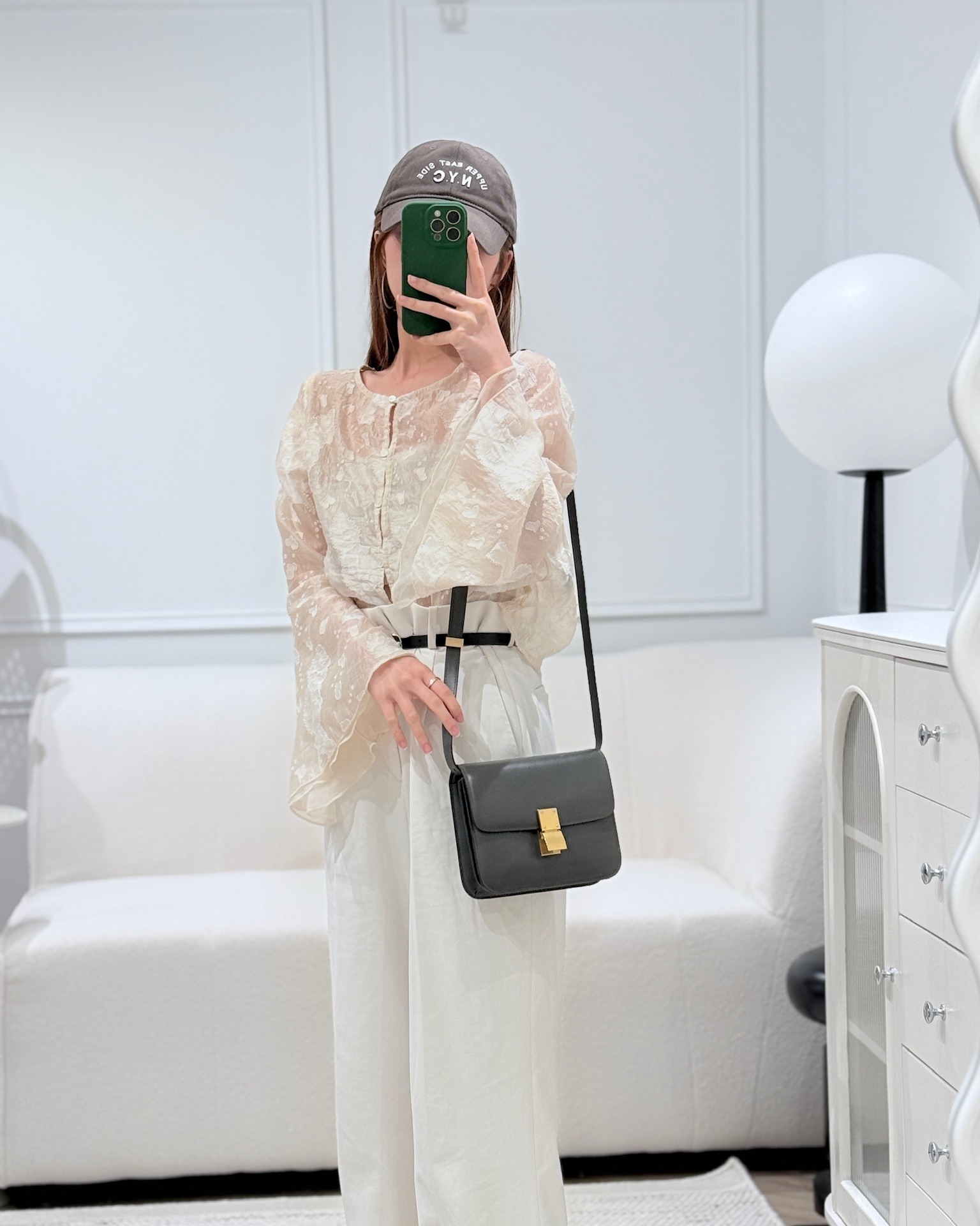 Celine Classic Box Flap Dark Grey Box Calfskin