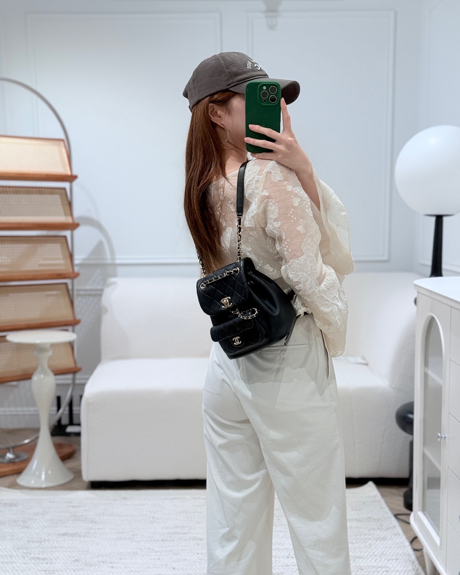 Chanel Small Duma Drawstring Backpack Black Lambskin