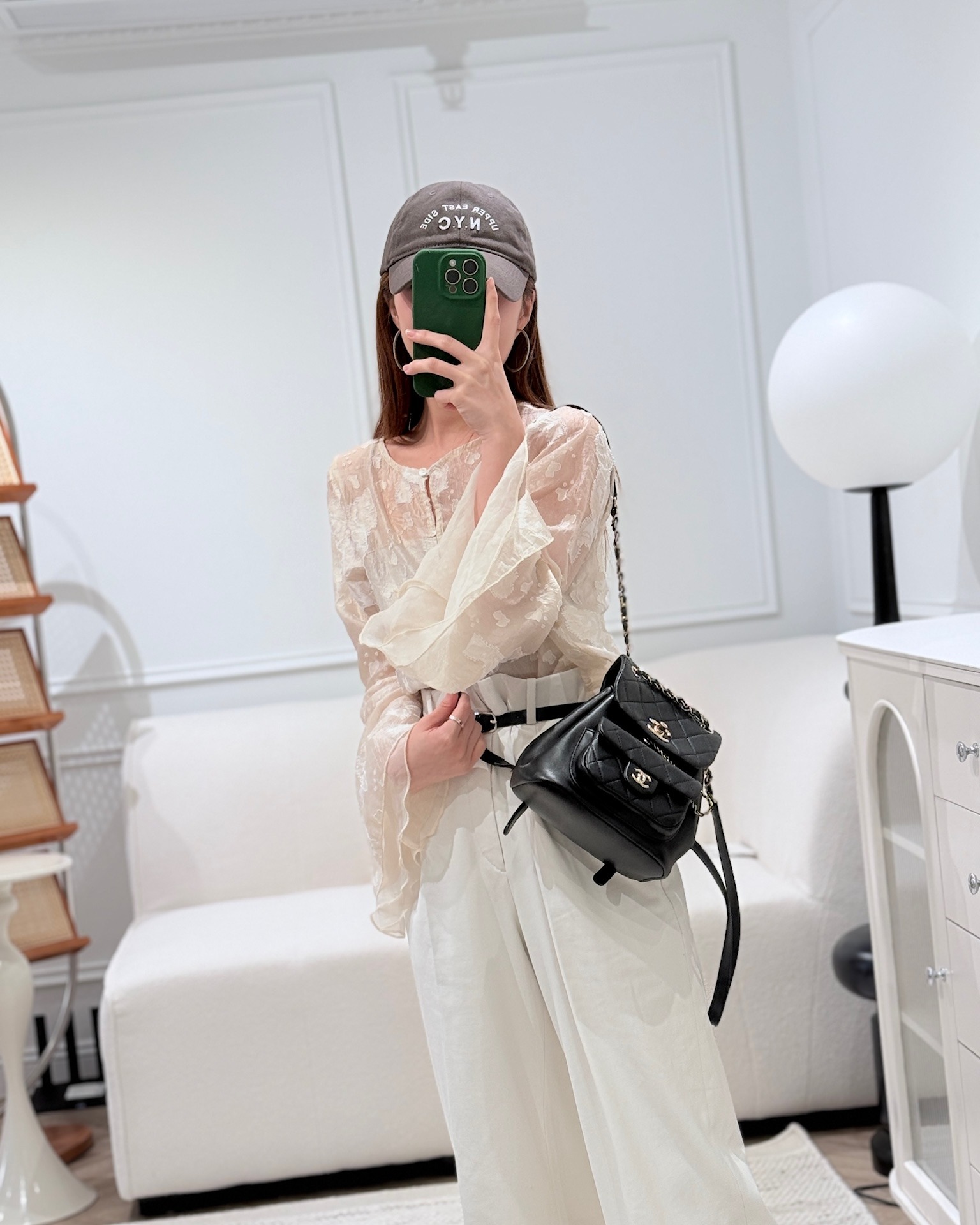 Chanel Small Duma Drawstring Backpack Black Lambskin