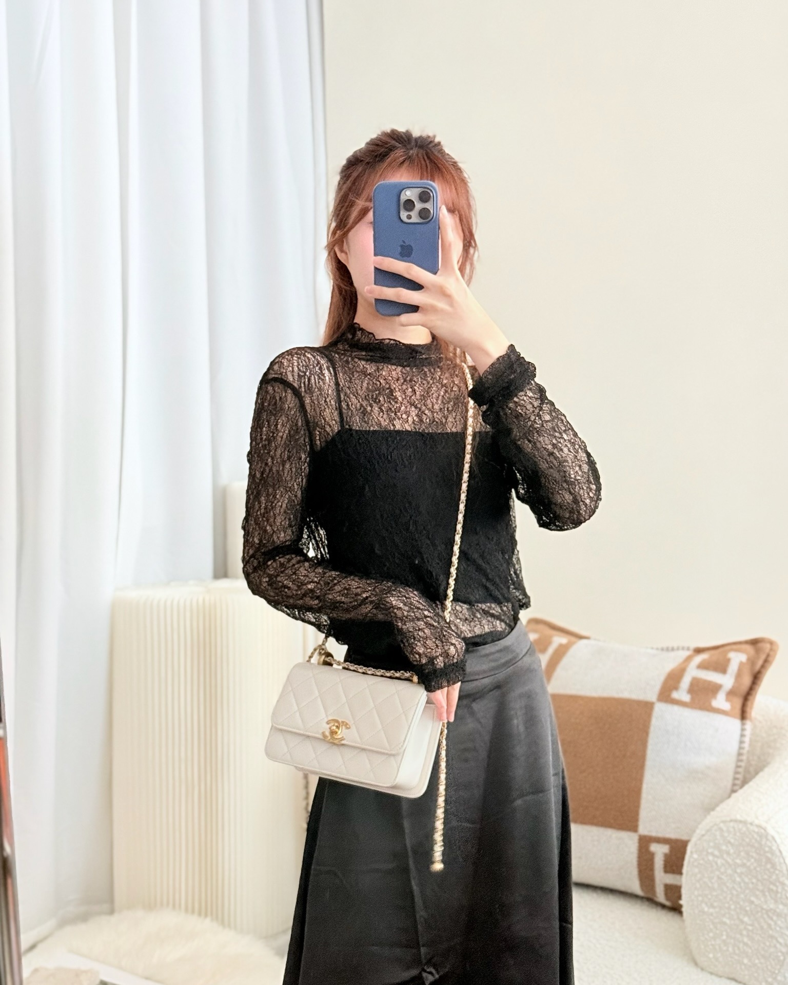 Chanel Quilted Mini Perfect Fit Adjustable White Calfskin 24C