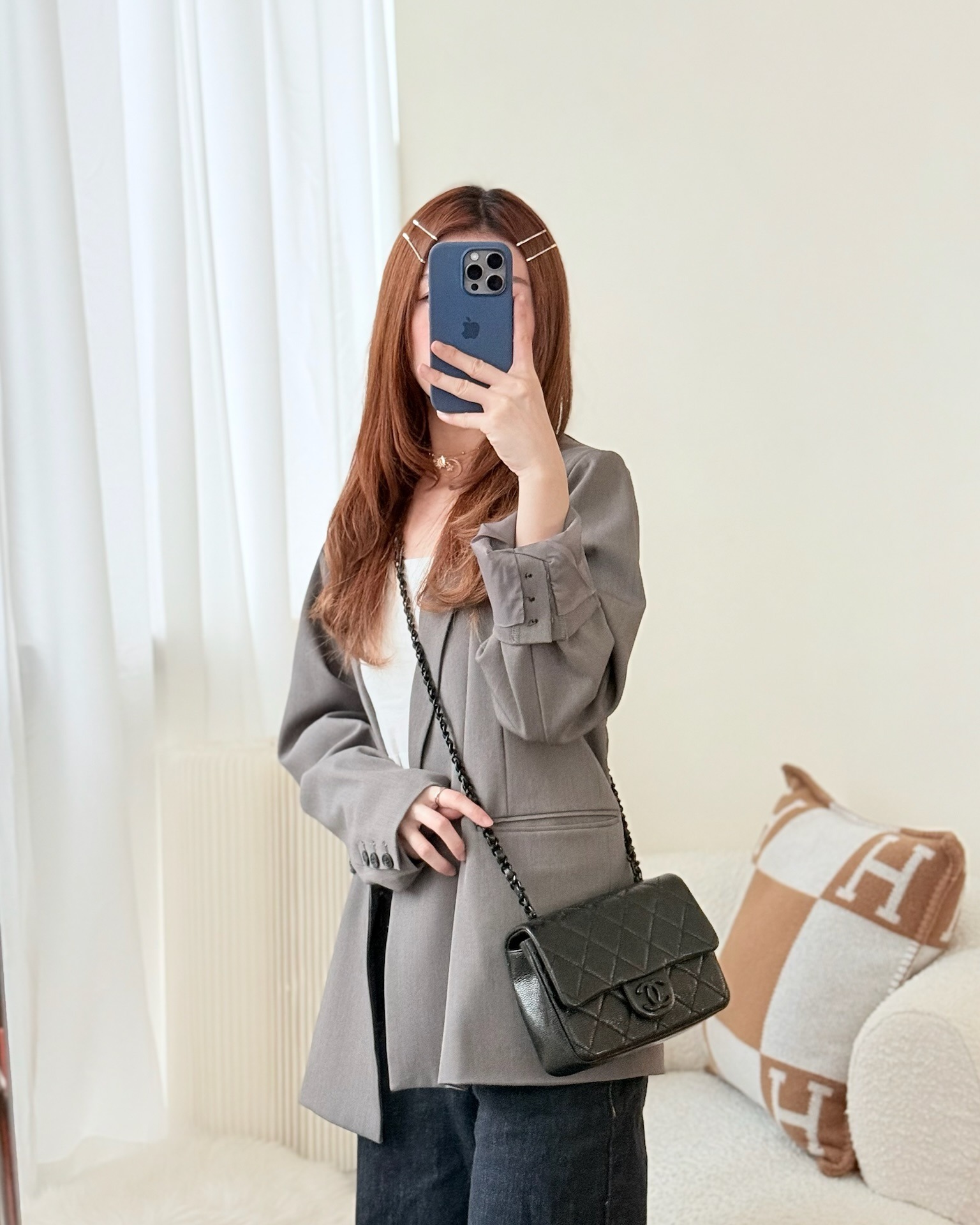 Chanel Quilted Mini Square Flap Bag So Black Caviar Incognito