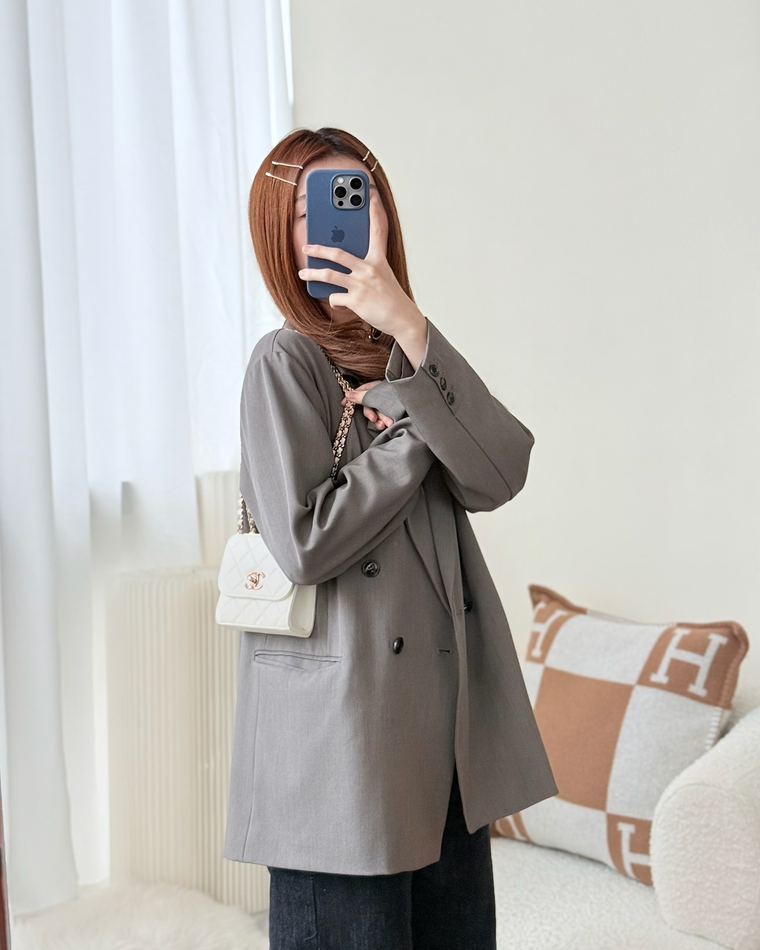 Chanel Mini Quilted Trendy CC Clutch With Chain White Lambskin Rose