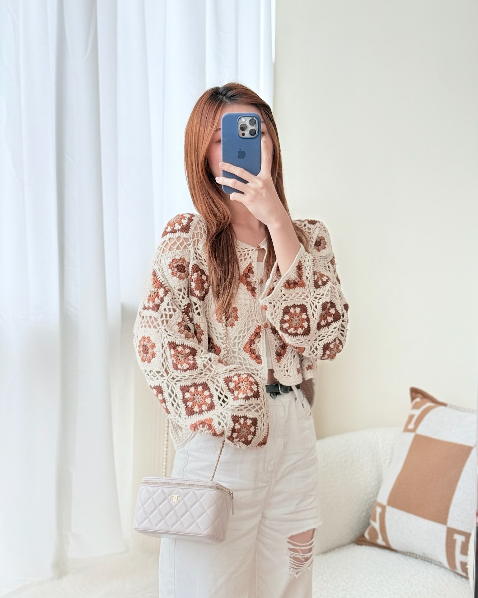 Chanel Pearl Crush Vanity With Chain Lilac Lambskin Aged