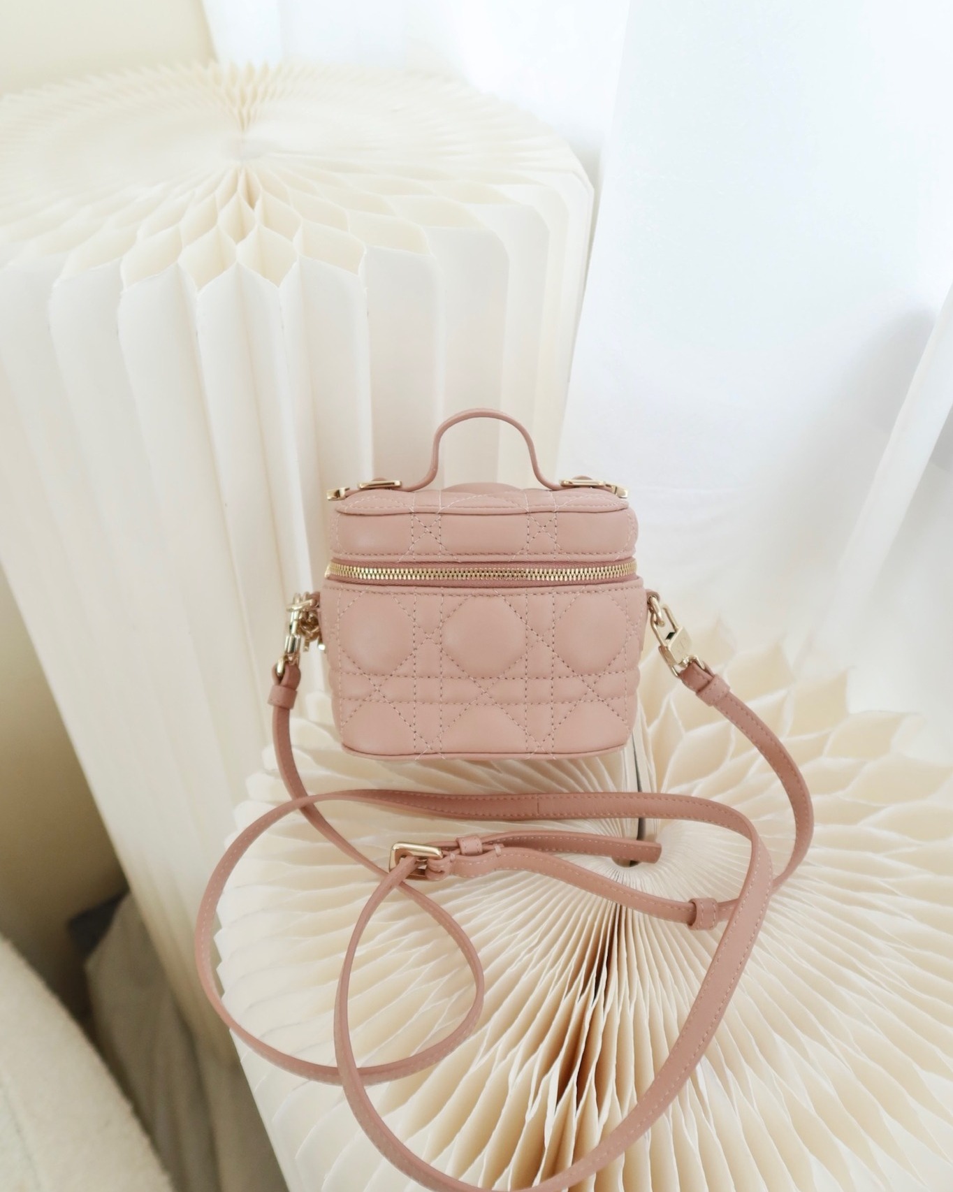 Dior Micro Lady Dior Vanity Case Pink Cannage Lambskin