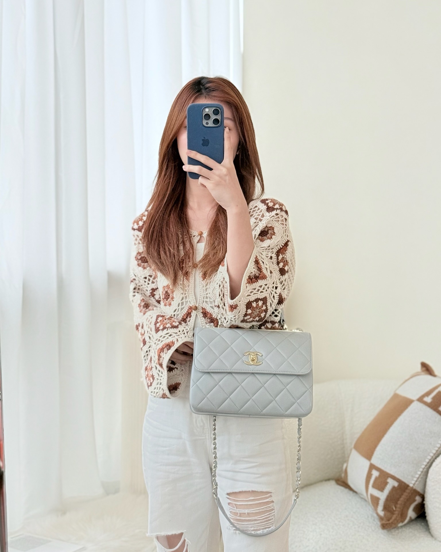 Chanel Small Trendy CC Grey Lambskin