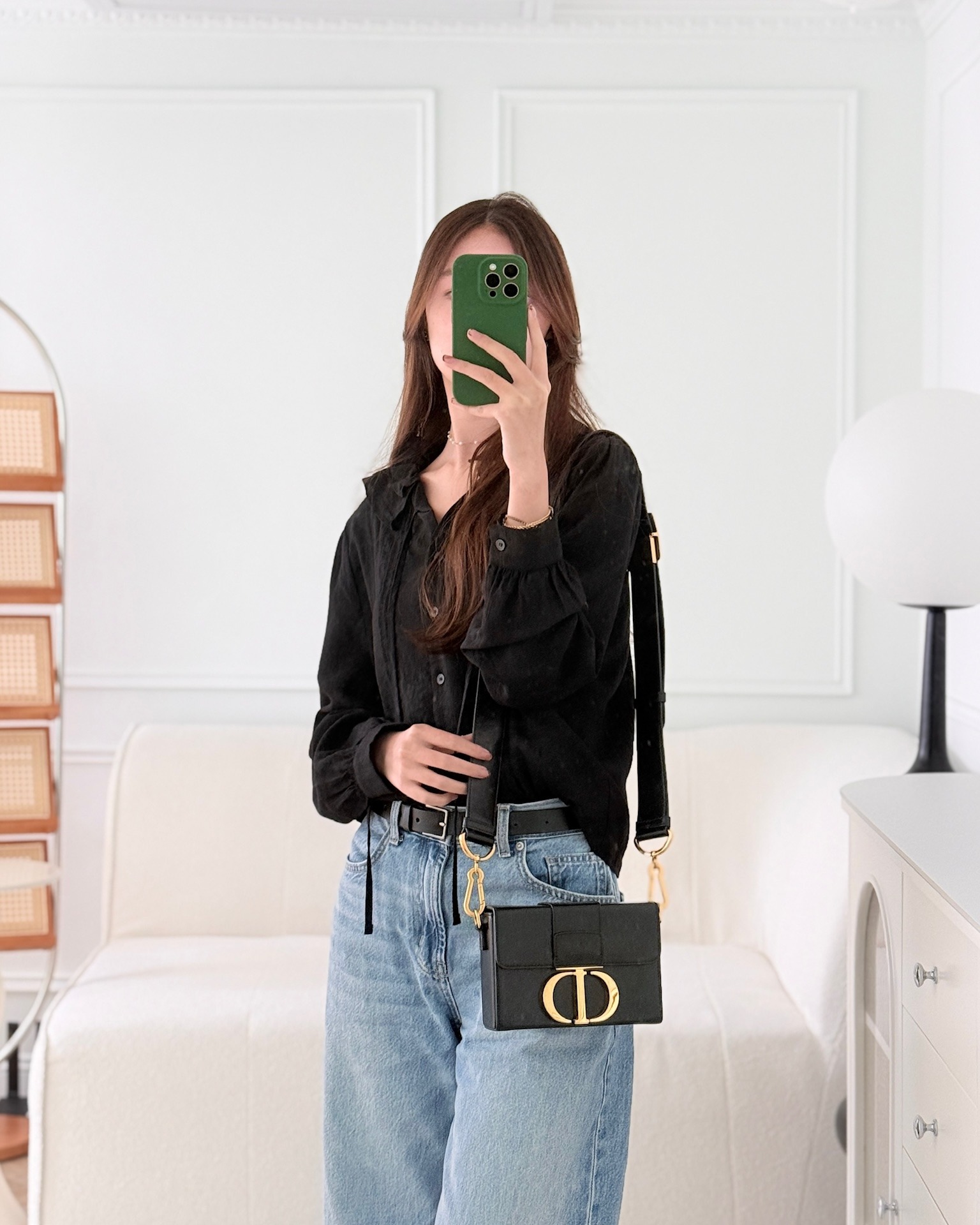 Dior 30 Montaigne Box Bag Black