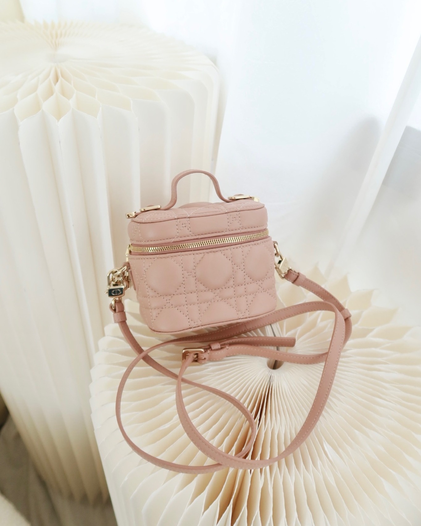 Dior Micro Lady Dior Vanity Case Pink Cannage Lambskin