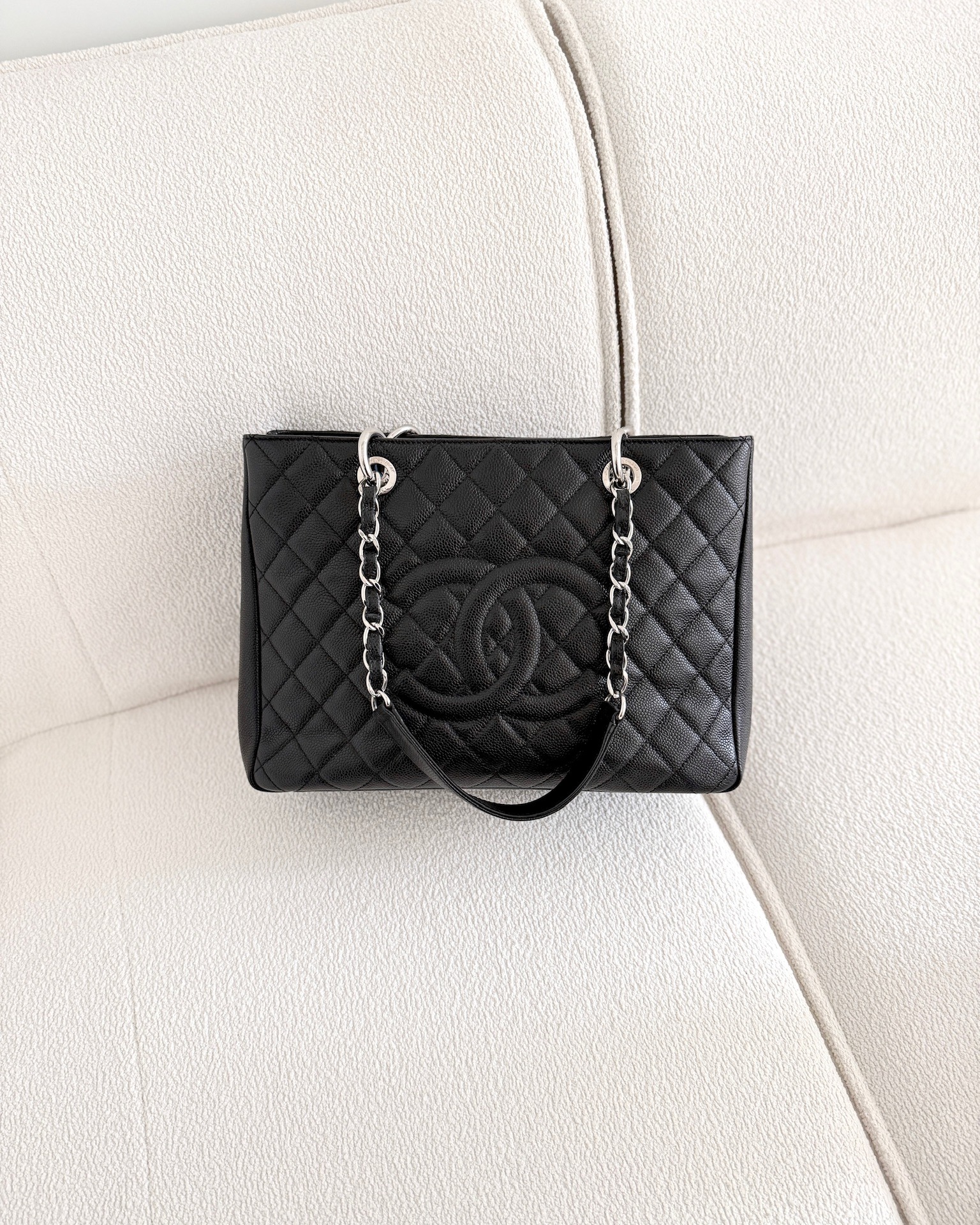 Chanel GST Silver Hardware Black Caviar