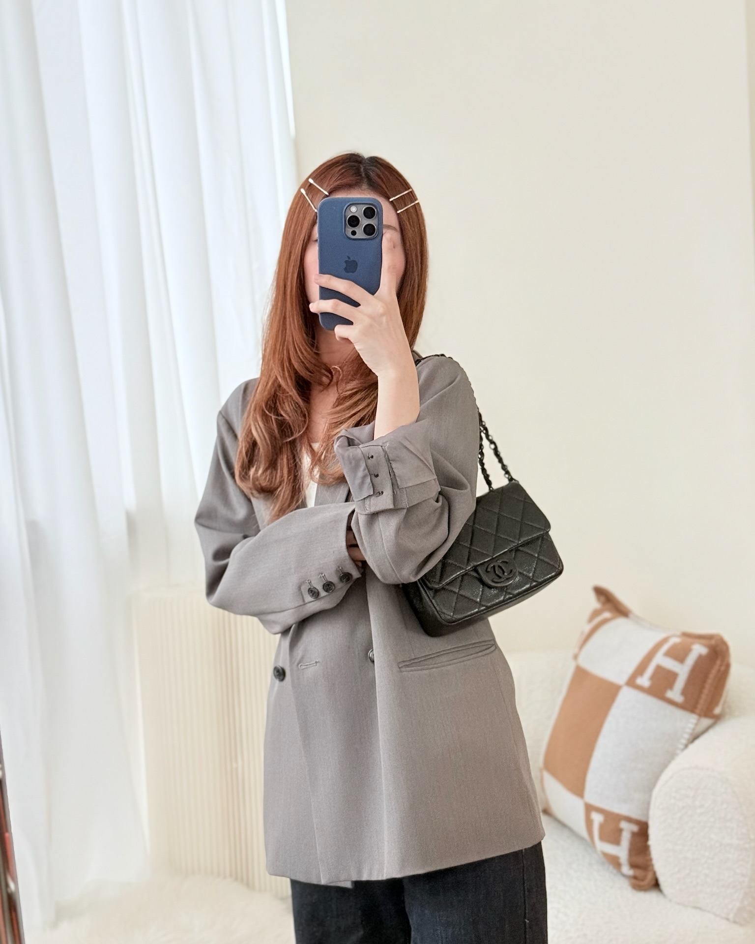 Chanel Quilted Mini Square Flap Bag So Black Caviar Incognito