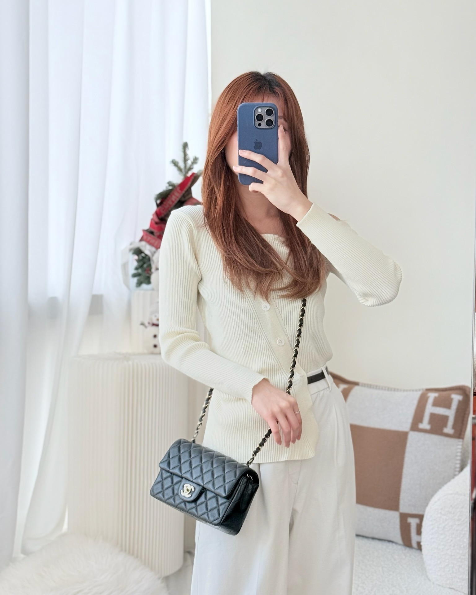 Chanel Quilted Mini Rectangular Flap Black Lambskin