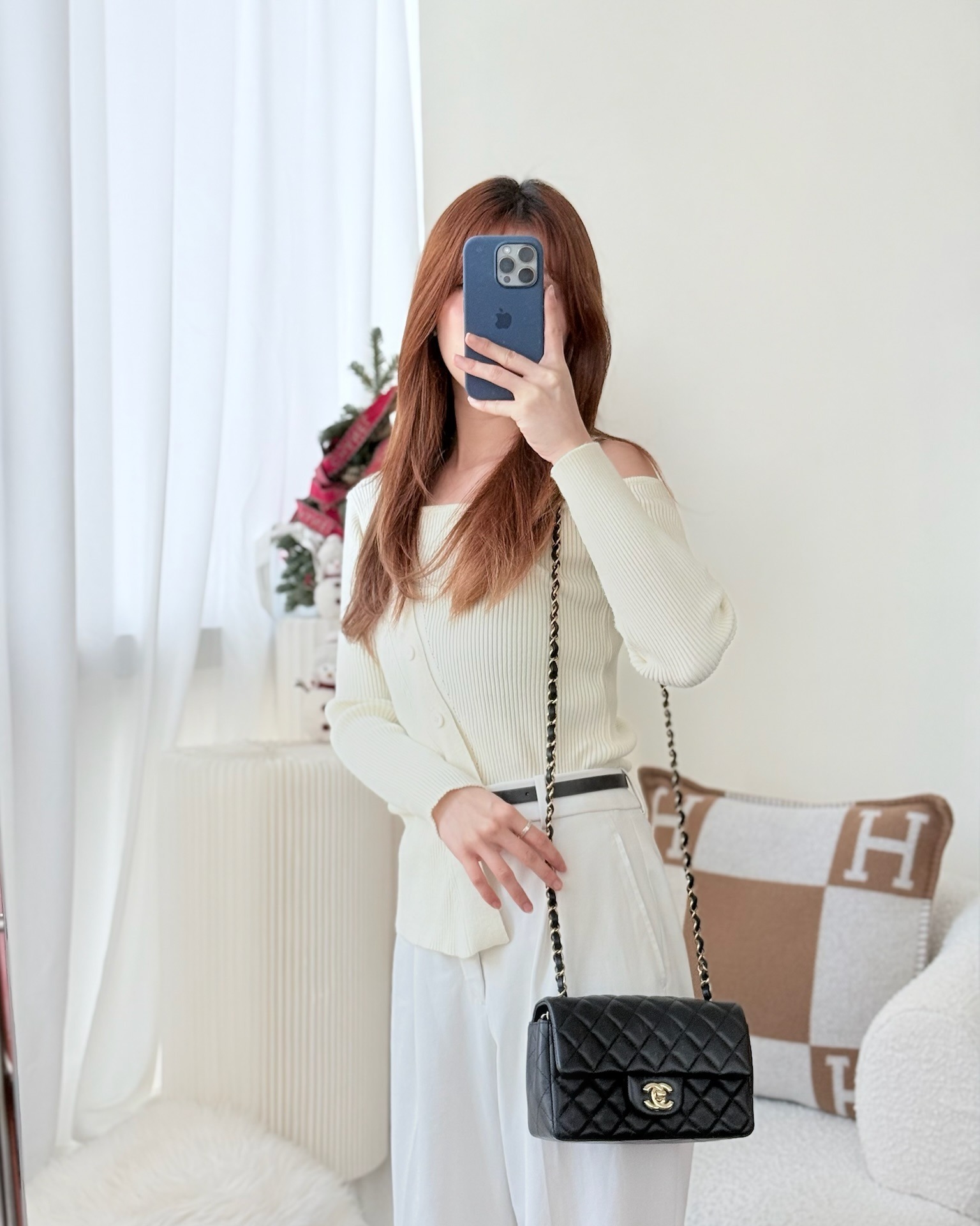 Chanel Quilted Mini Rectangular Flap Black Lambskin