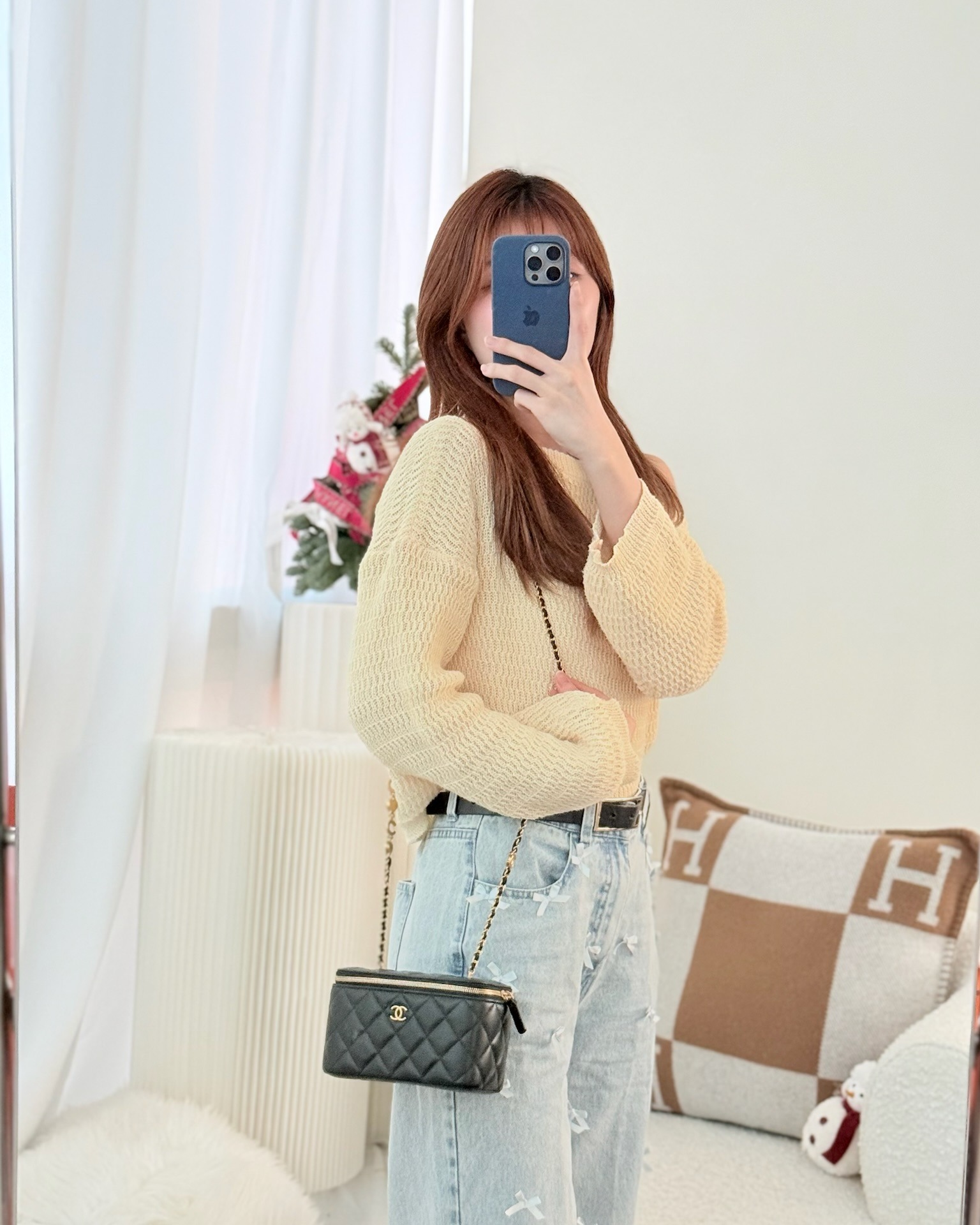 Chanel Vanity with COCO Heart Chain Black Lambskin Aged