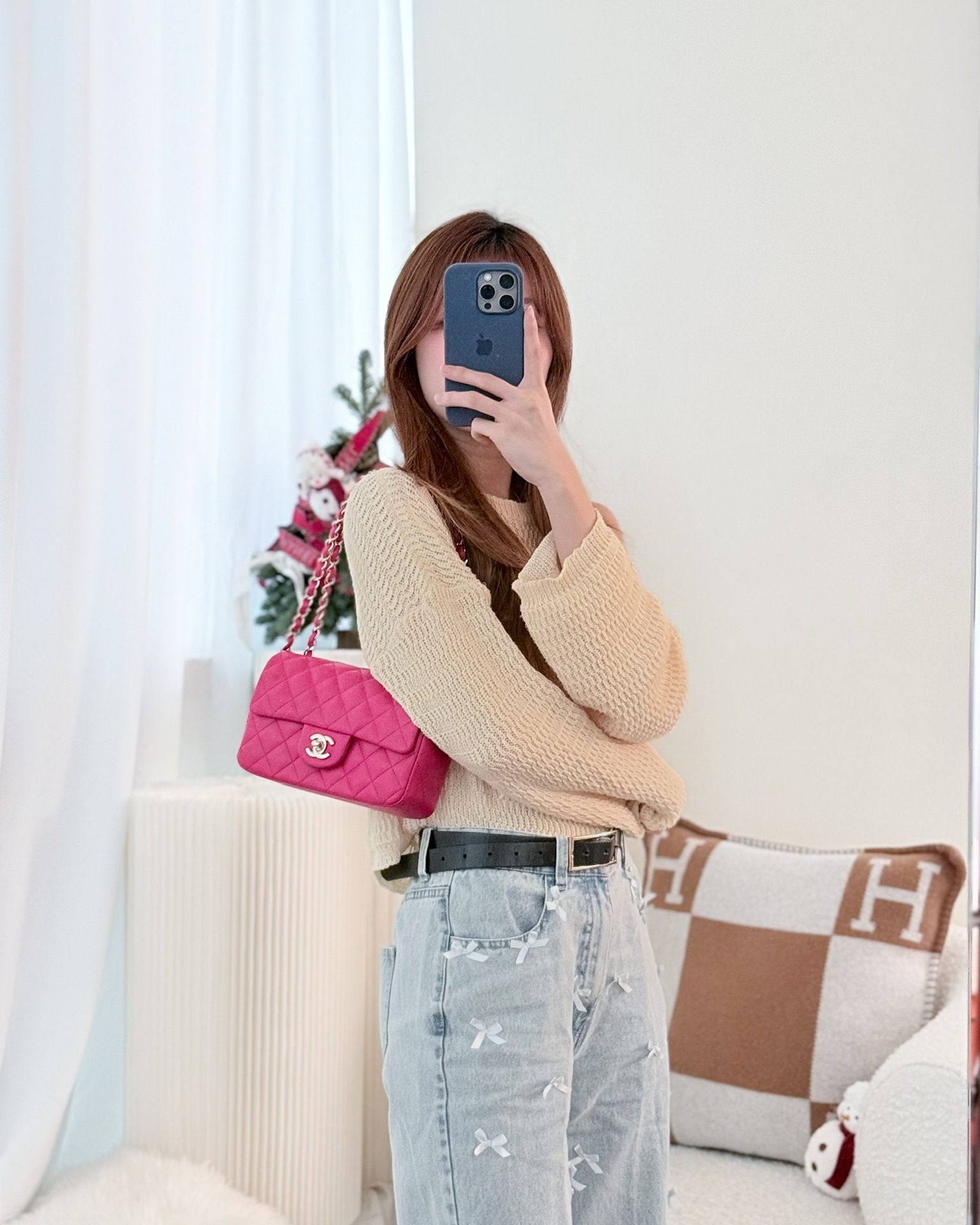 Chanel Quilted Mini Rectangular Flap Berry Red Lambskin