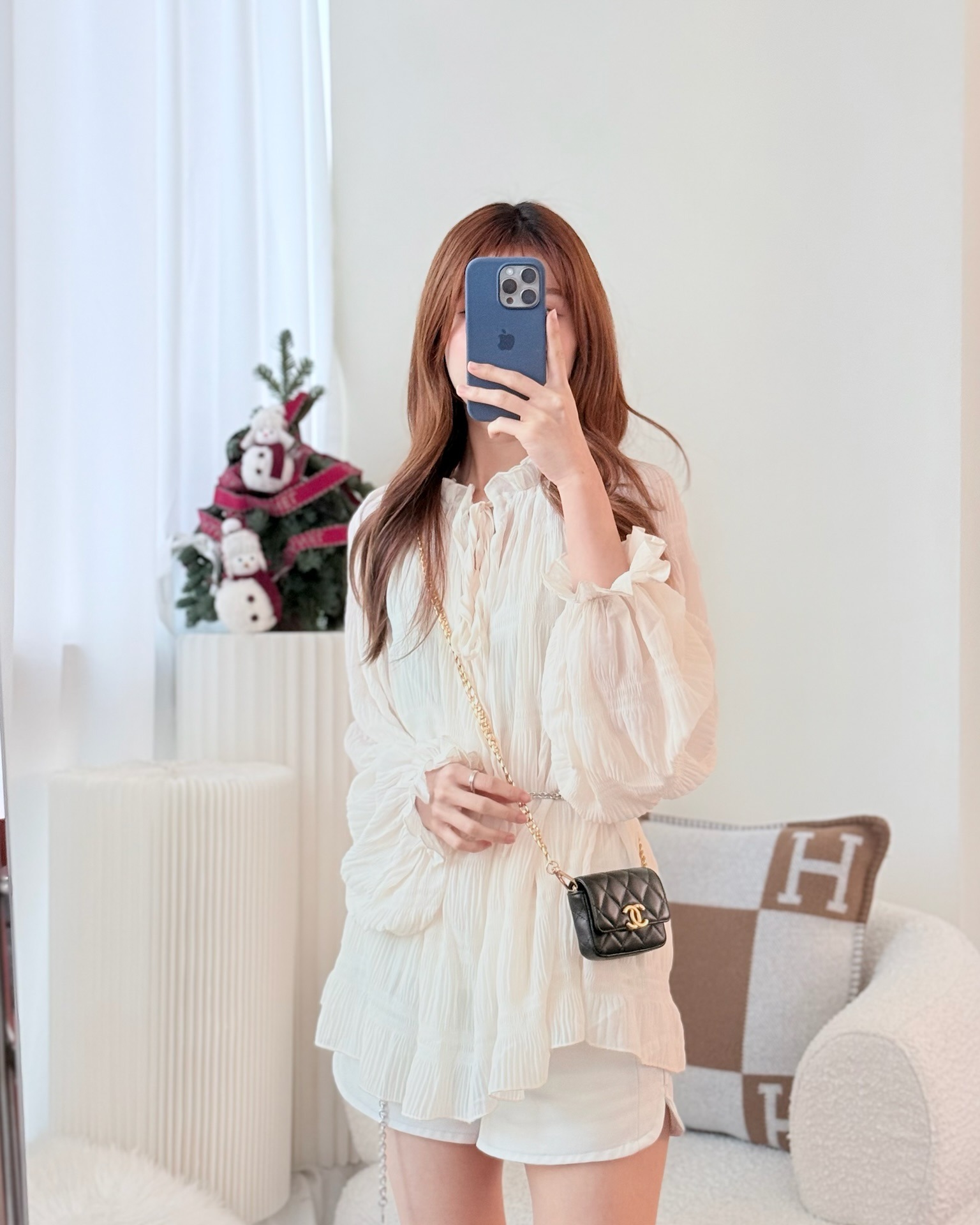 Chanel Mini Card Holder Belt Bag Black Lambskin Aged