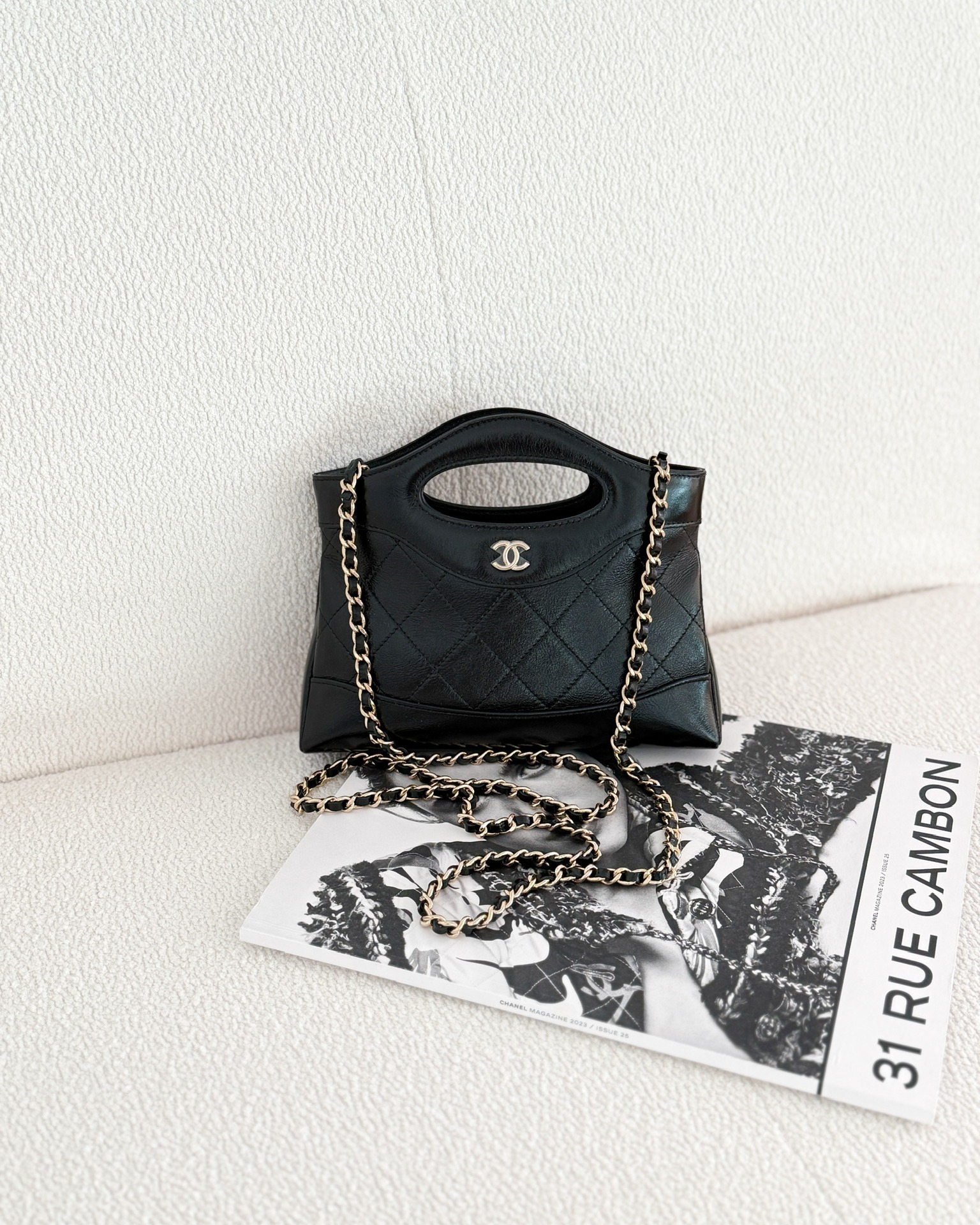 Chanel Nano 31 Black Shiny Calfskin