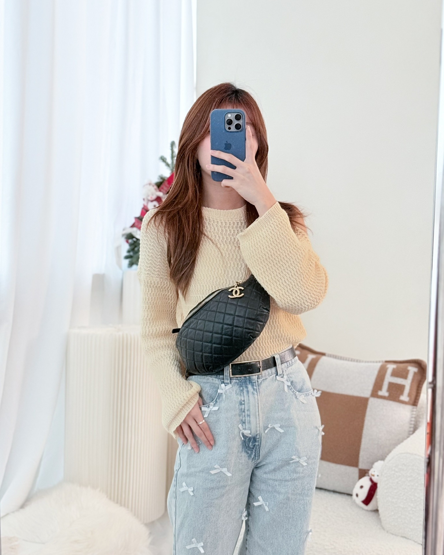 Chanel Quilted Belt Bag Black Calfskin