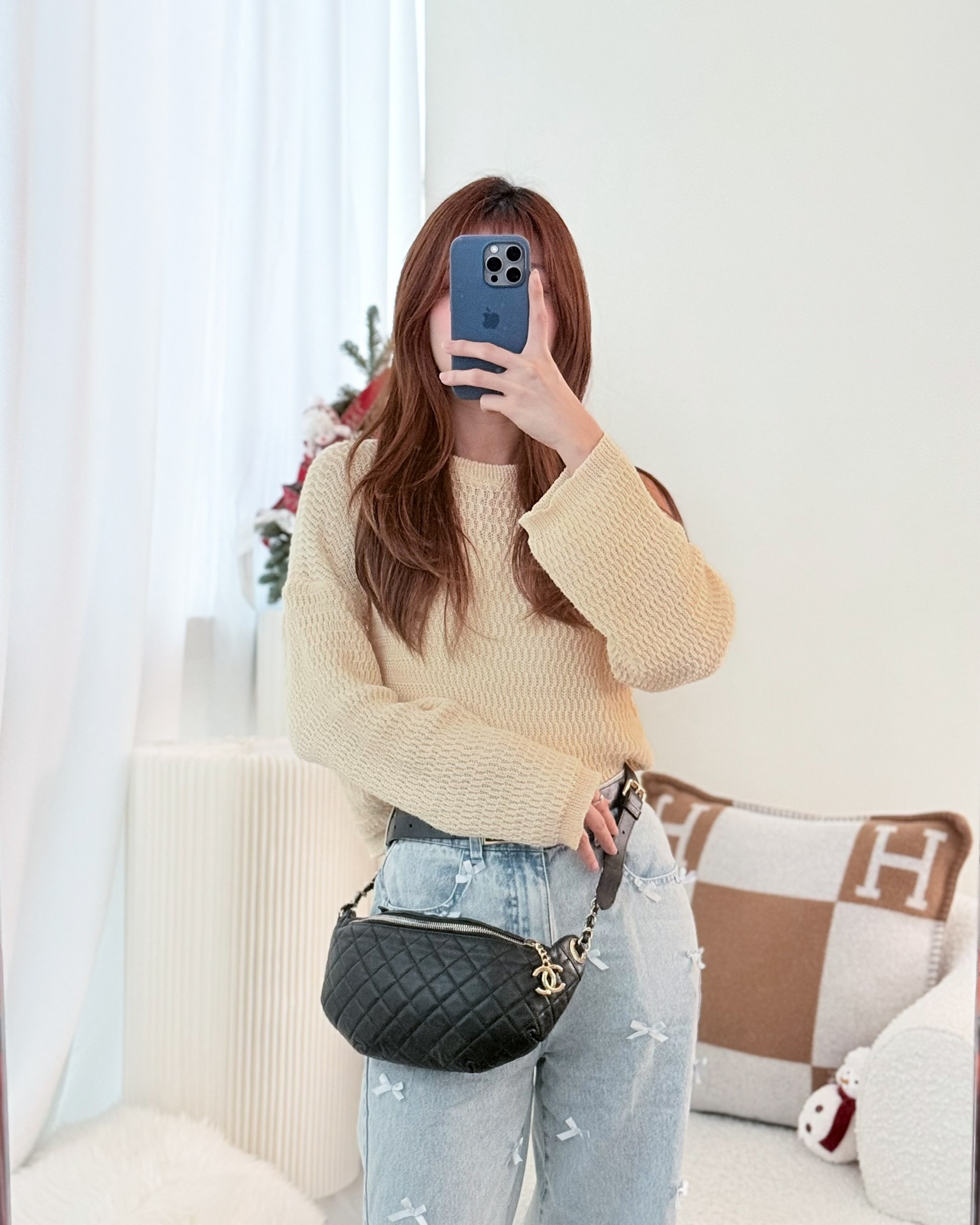 Chanel Quilted Belt Bag Black Calfskin