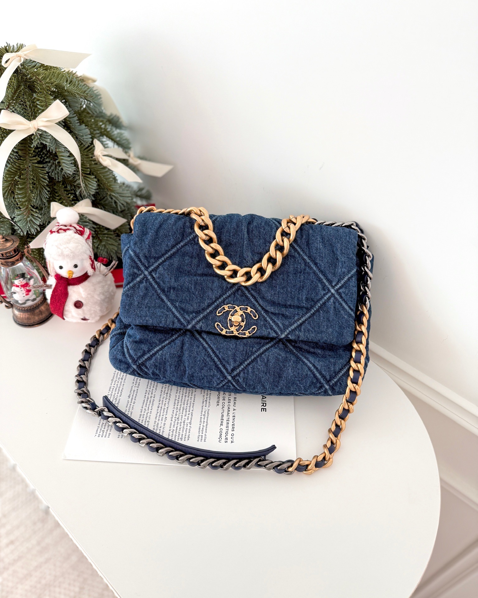 Chanel 19 Medium Dark Denim