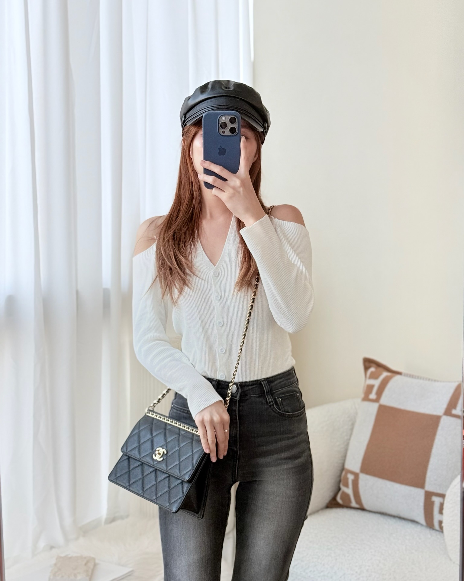 Chanel Small Chain Flap Bag Black Caviar Aged 23A