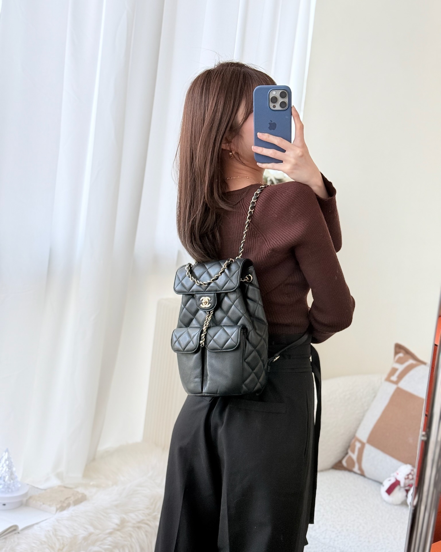 Chanel Small Pockets Backpack Black Caviar 22S