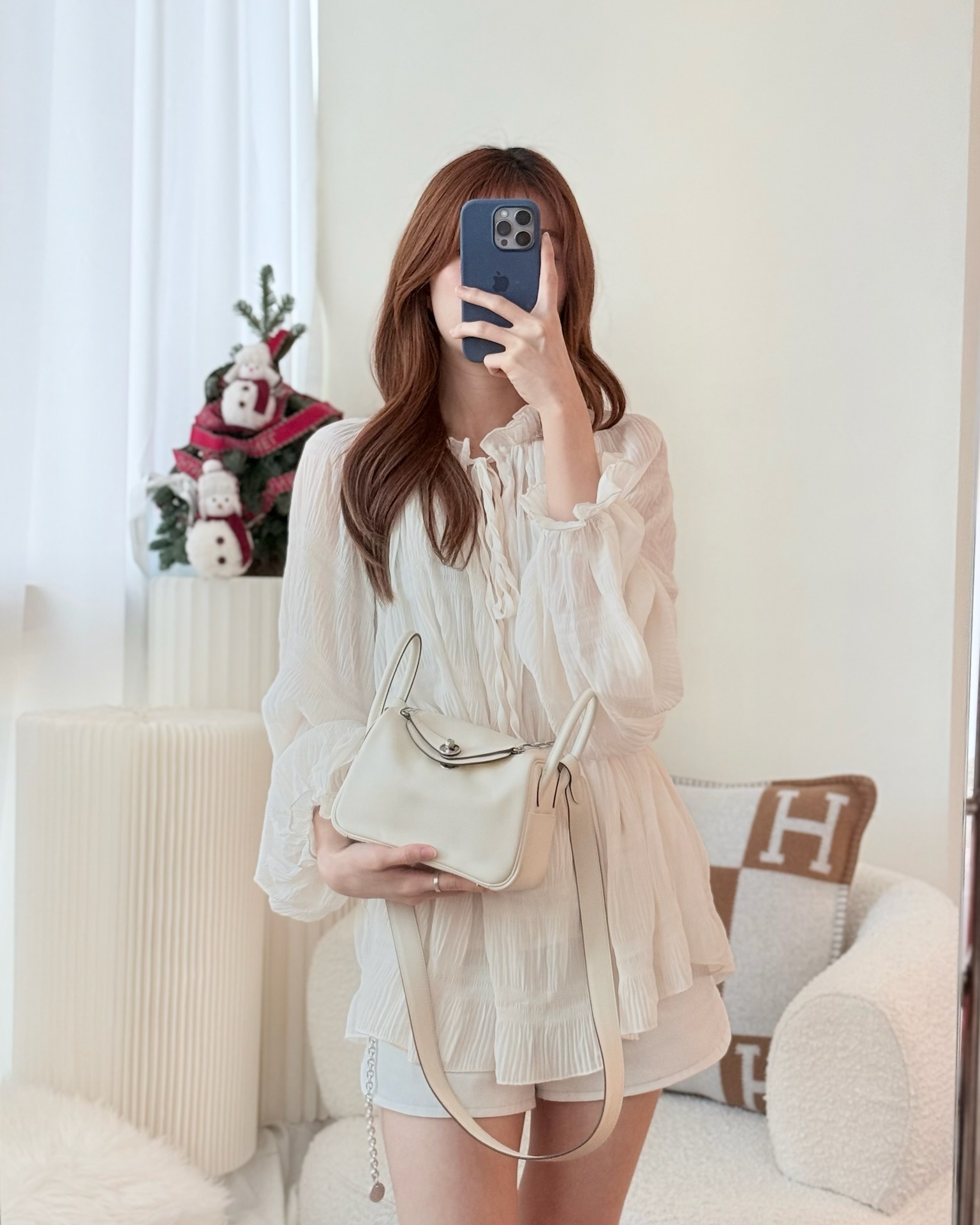 Hermès Mini Lindy 20 Nata I2/ Lime 9R Swift Palladium Hardware