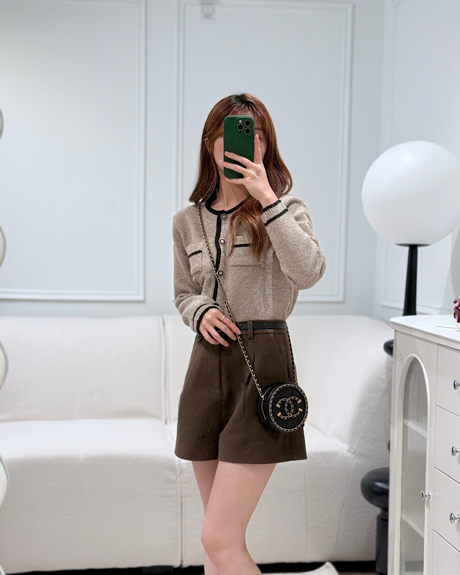 Chanel Chained Round Filigree Clutch With Chain