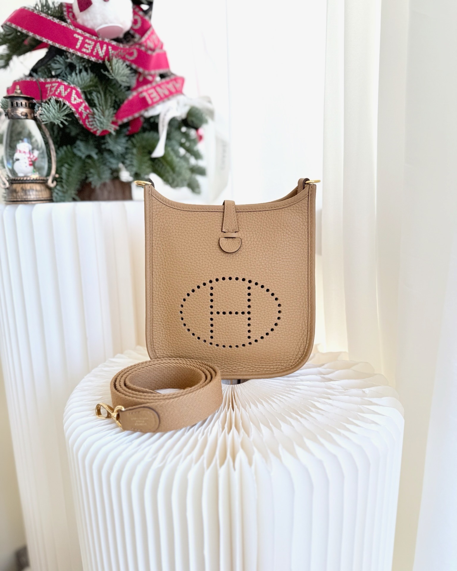 Hermès Mini Evelyne 16 Biscuit 48 Clemence