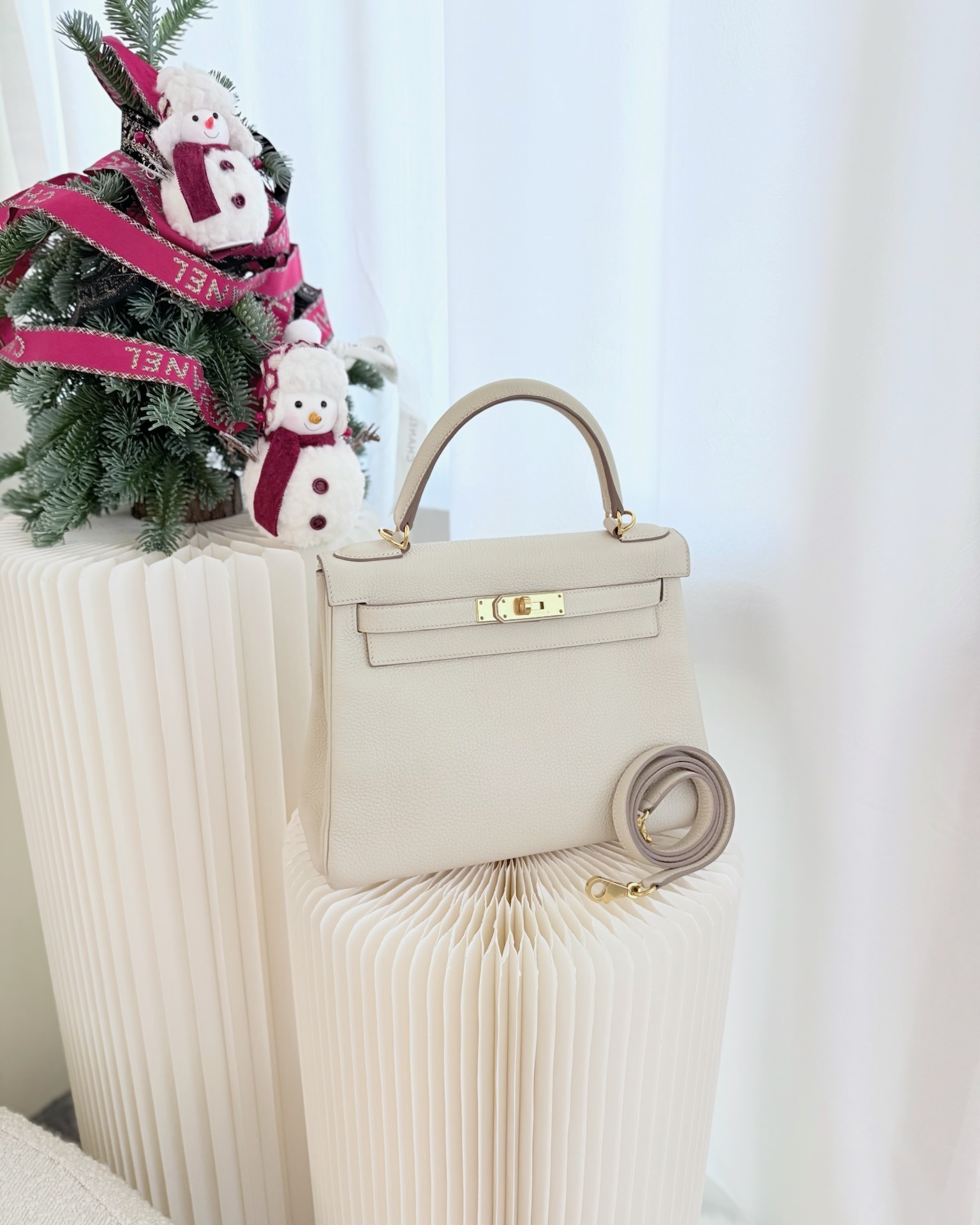 Hermès Kelly 28 Retourn Craie 10 Togo