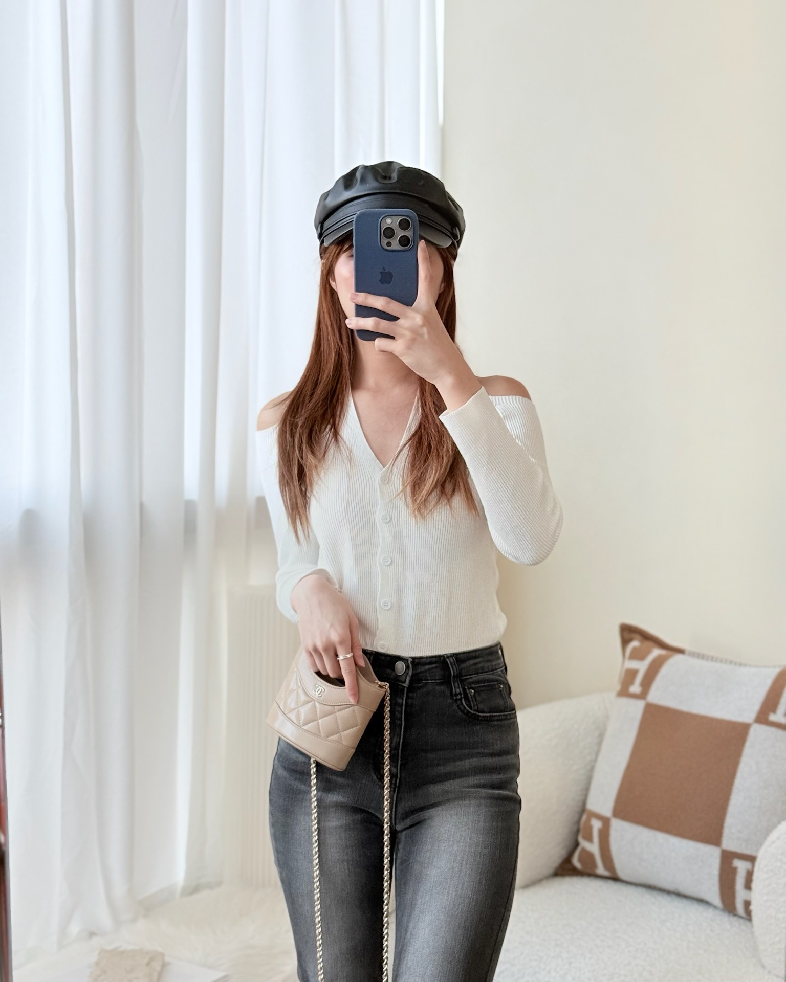 Chanel Mini Business Affinity Backpack Grey Caviar 22B