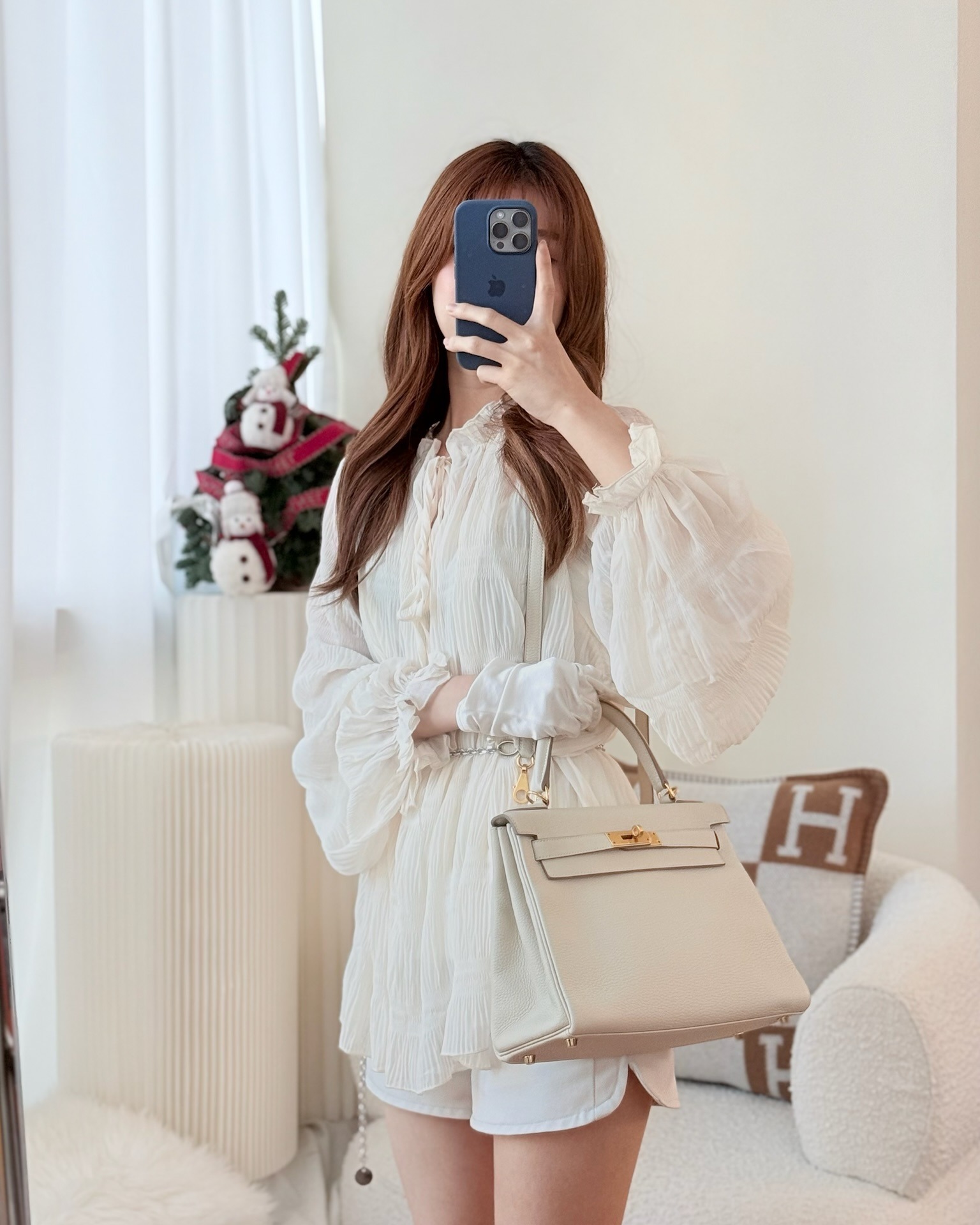 Hermès Kelly 28 Retourn Craie 10 Togo