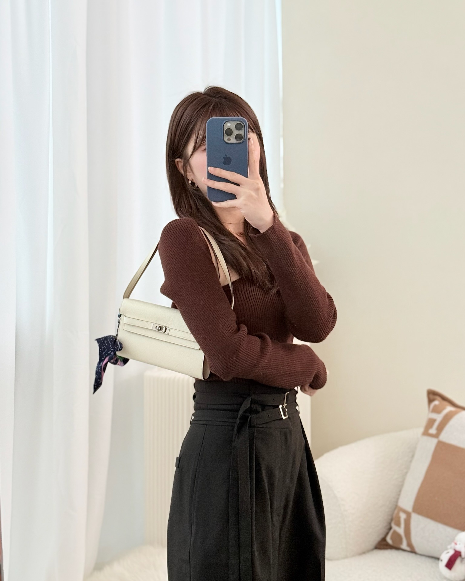 Hermès Kelly To Go Wallet Nata I2/ Sesame 2S Epsom Palladium Hardware