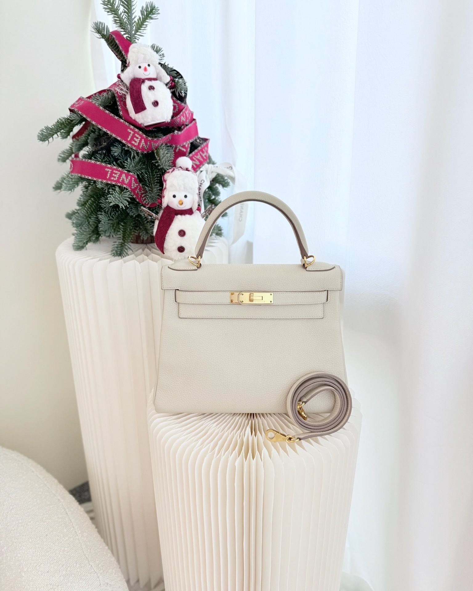 Hermès Kelly 28 Retourn Craie 10 Togo