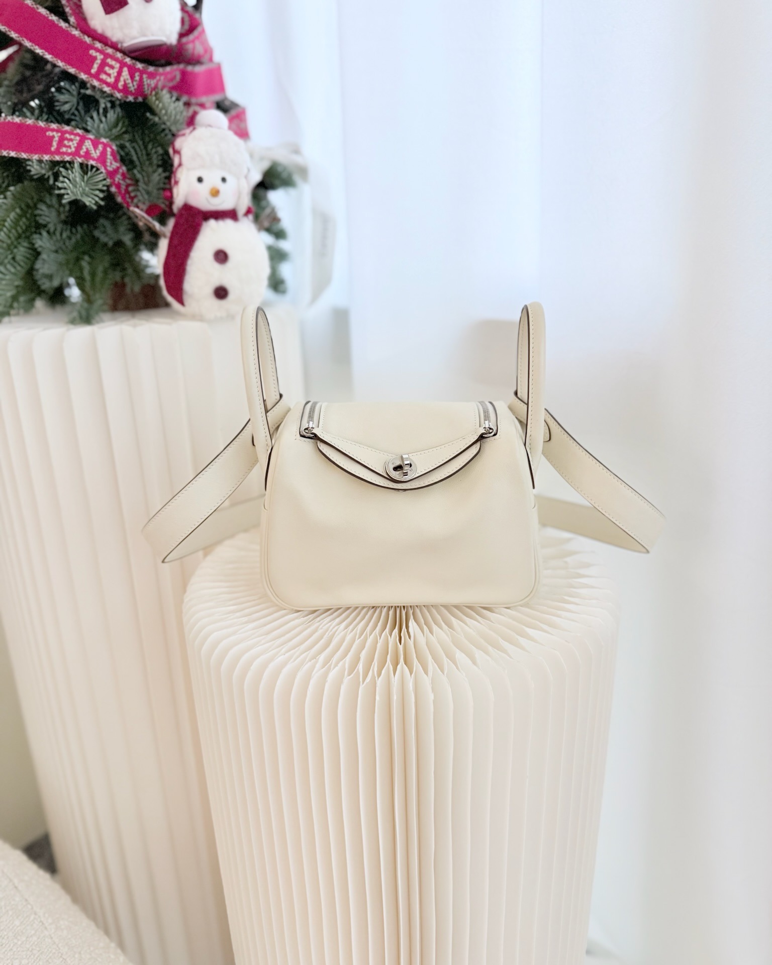 Hermès Mini Lindy 20 Nata I2/ Lime 9R Swift Palladium Hardware