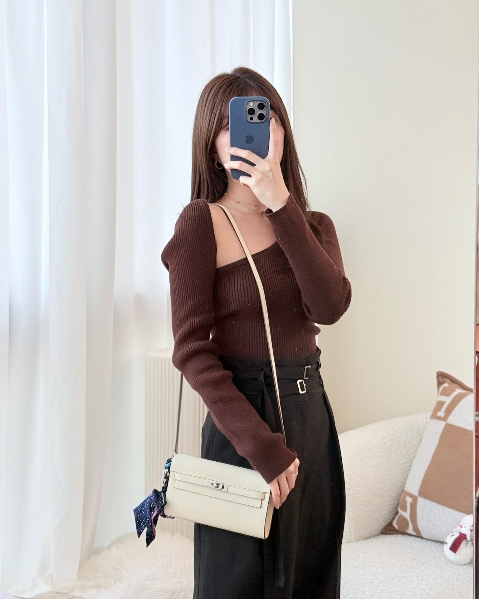 Hermès Kelly To Go Wallet Nata I2/ Sesame 2S Epsom Palladium Hardware